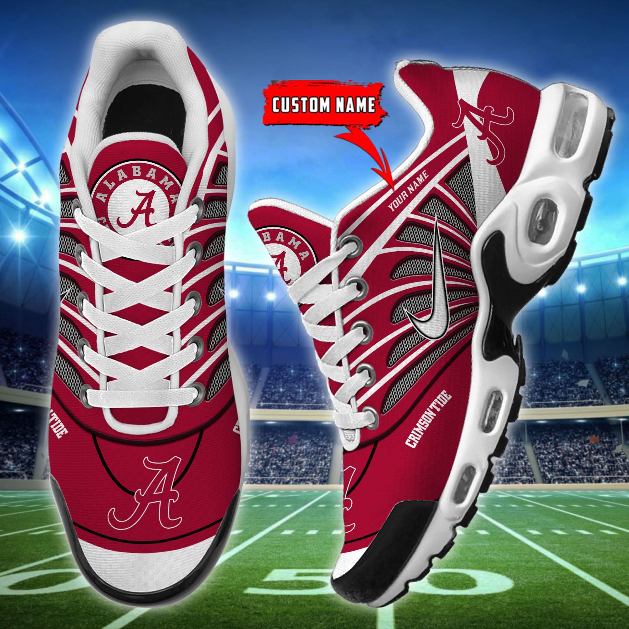 Alabama Crimson Tide  Air Max Plus Shoes - Limited