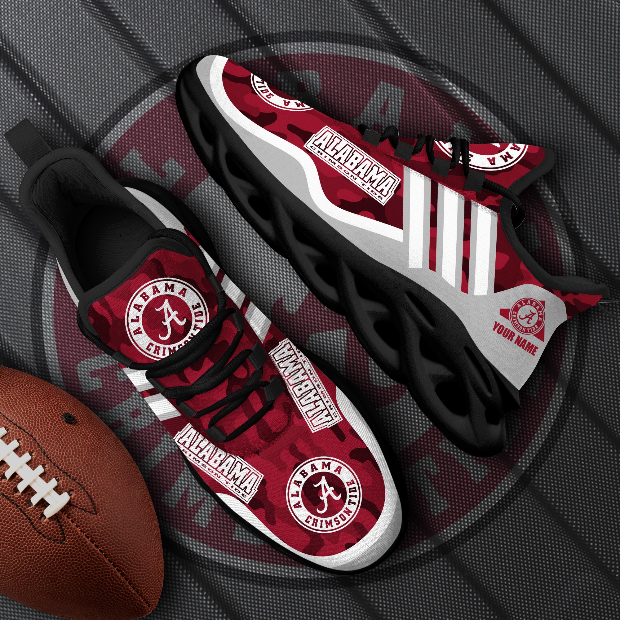 Alabama Crimson Tide Black Max Soul Shoes 2026 Versions Custom Name 466