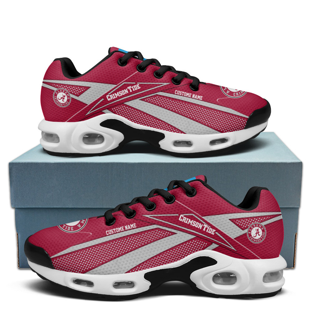 Alabama Crimson Tide Personalized Name Team Colors Supersonic Line Pattern TN Air Max Shoes Air Cushion Sneakers