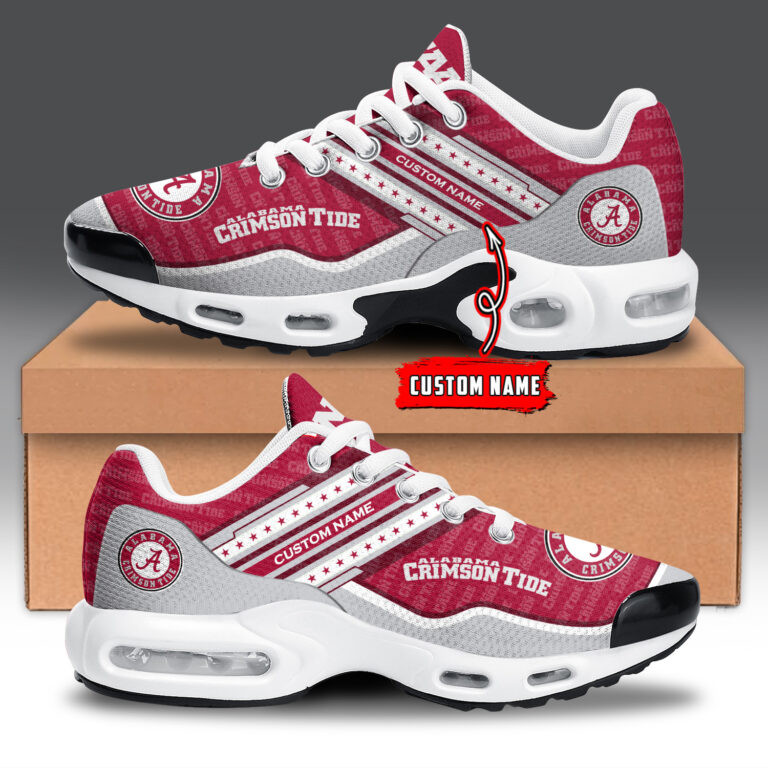 Alabama Crimson Tide Personalized Name Team Logo Mix Colors Star Line TN Air Max Shoes Air Cushion Sneakers