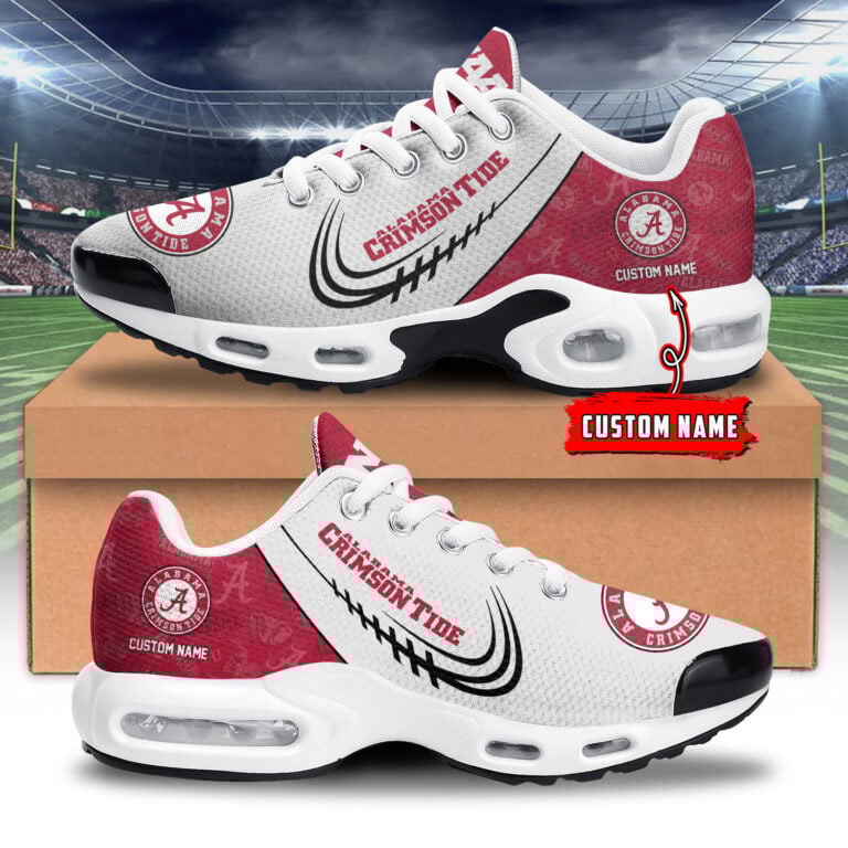 Alabama Crimson Tide Personalized Name Team Logo Mix Colors Stitch Line TN Air Max Shoes Air Cushion Sneakers