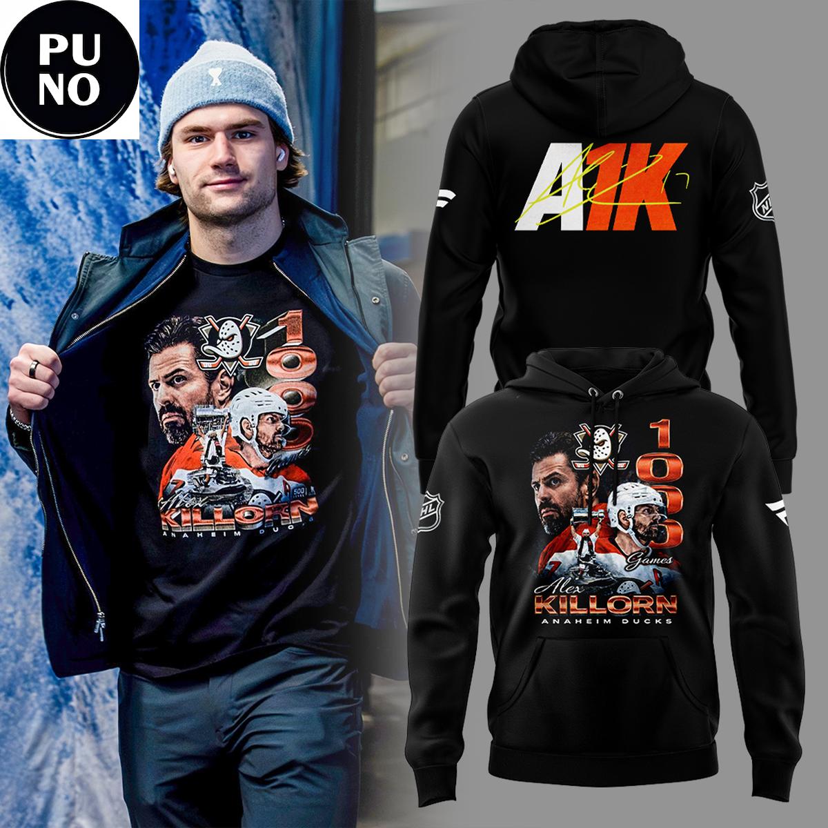 Anaheim Ducks Alex Killorn 1000 Games 2026 A1K Hoodie T-Shirt 