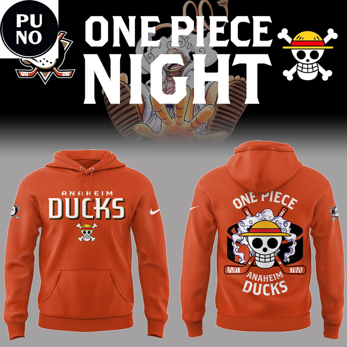 Anaheim Ducks x One Piece Night 2026 Hoodie T-Shirt 