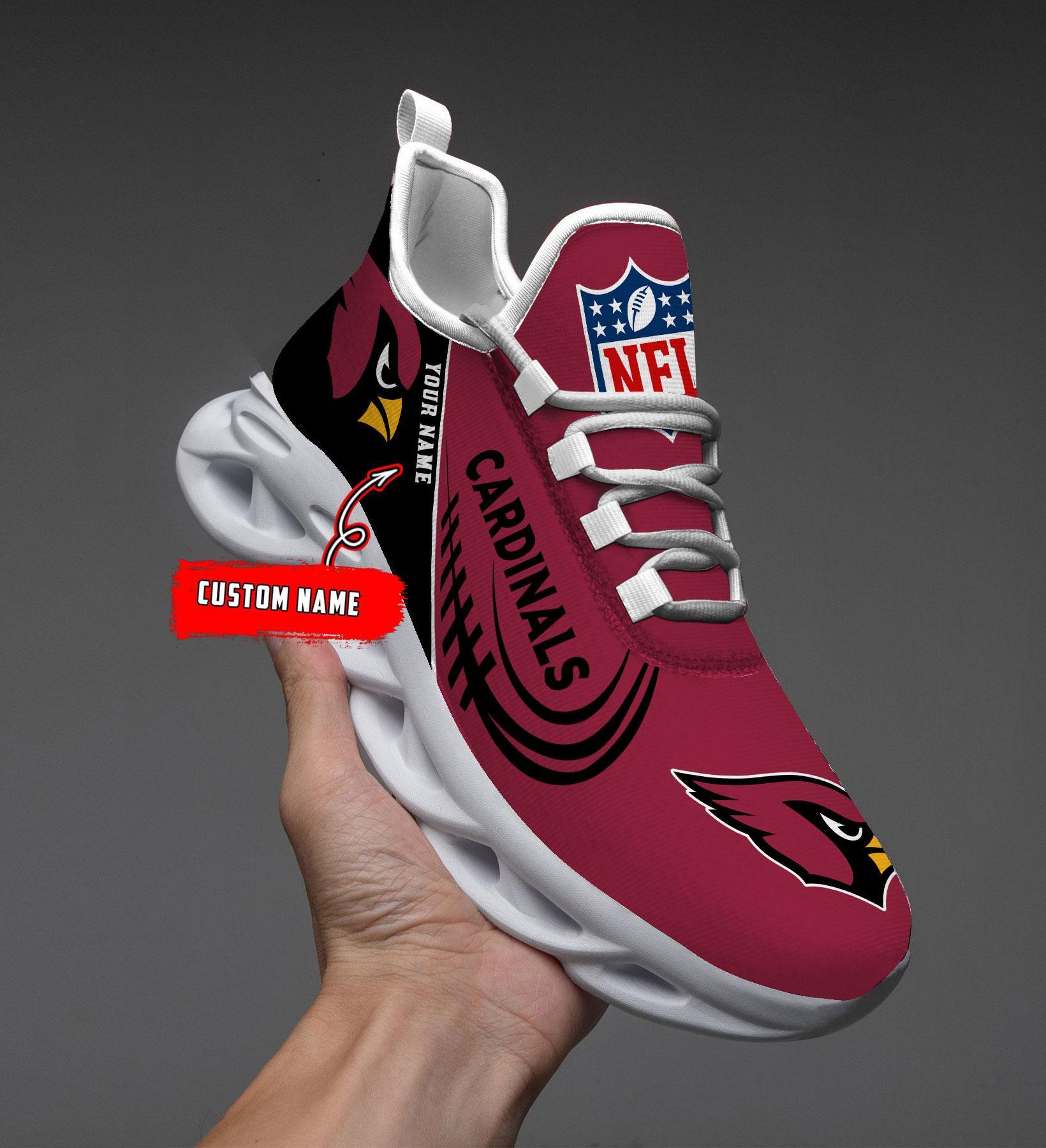 Arizona Cardinals Black Max Soul Shoes 2026 Versions Custom Name 630