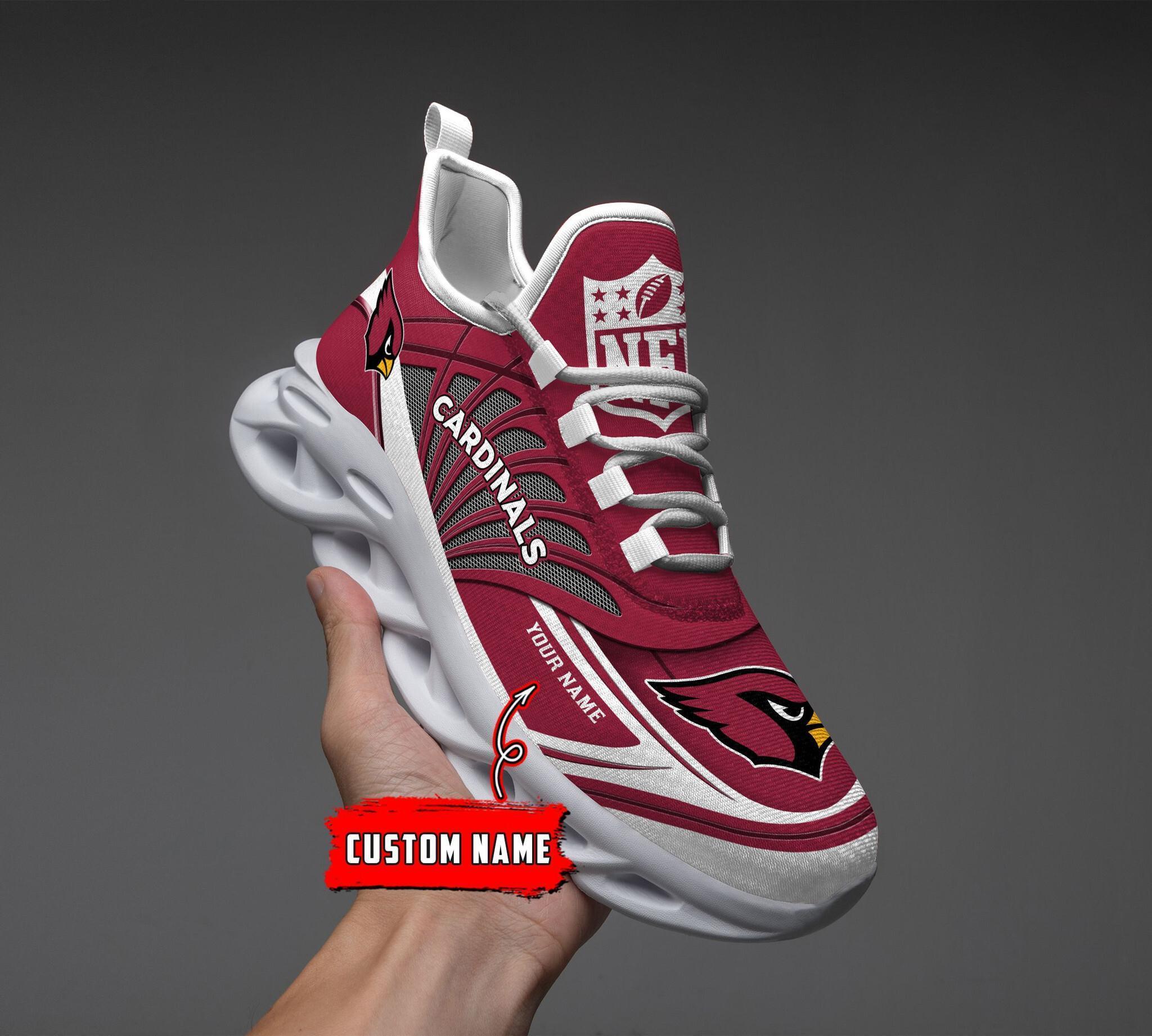 Arizona Cardinals Black Max Soul Shoes 2026 Versions Custom Name 637