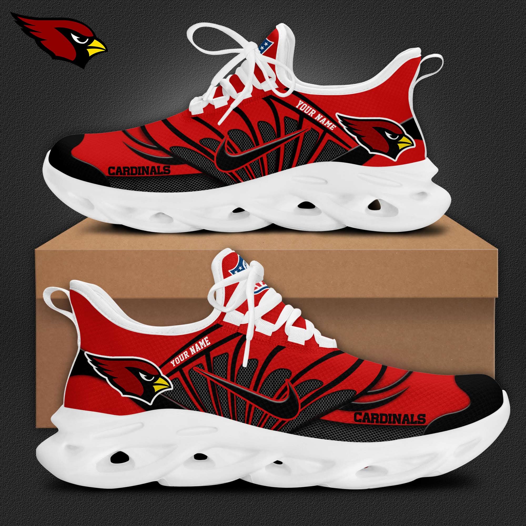 Arizona Cardinals Customized Premium Max Soul Shoes
