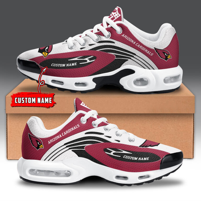 Arizona Cardinals Personalized Name Team Logo Mix Colors Wave Line TN Shoes Air Cushion Sneakers