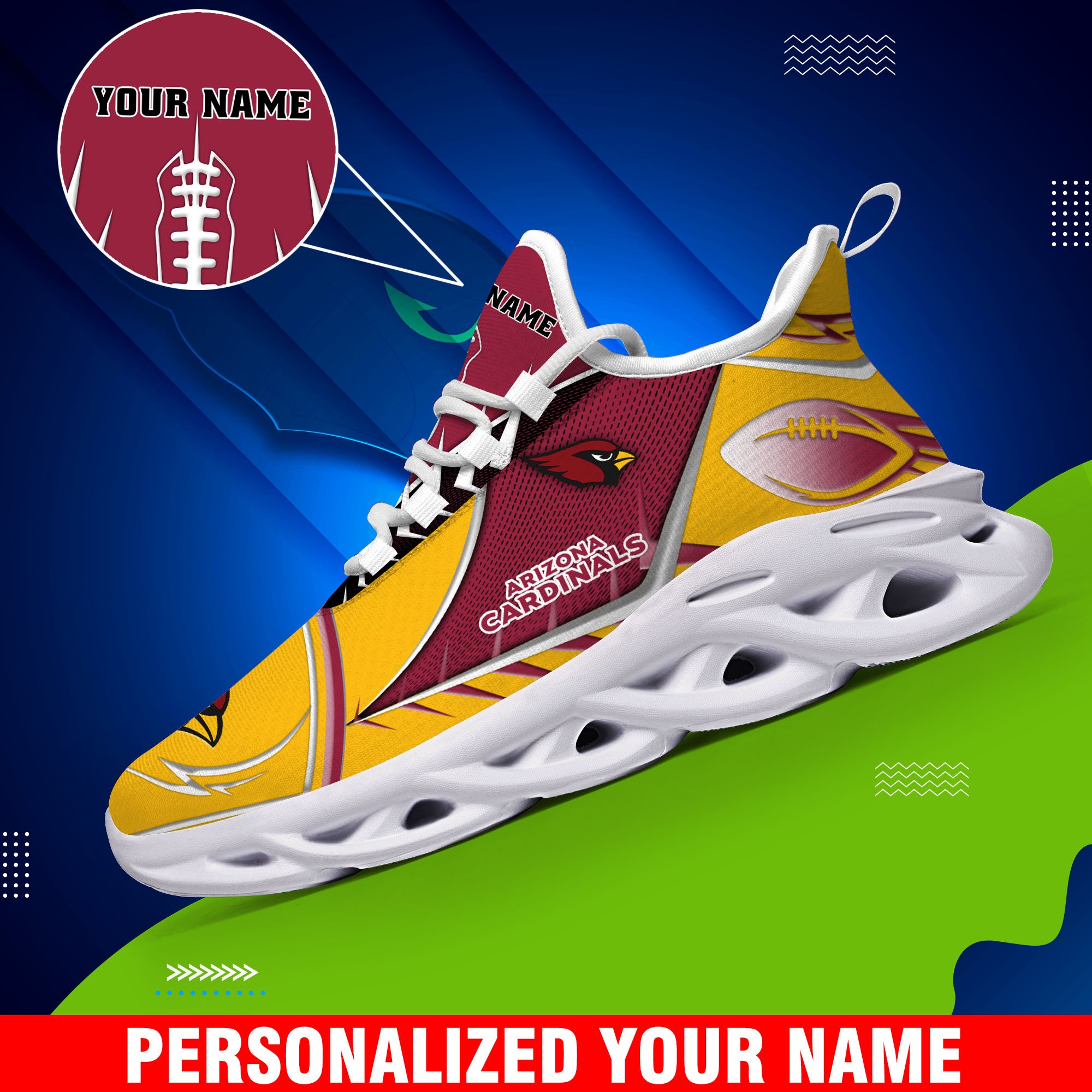 arizona cardinals sport white c sneakers 2026 version personalized your name 528 5684 c9rhv