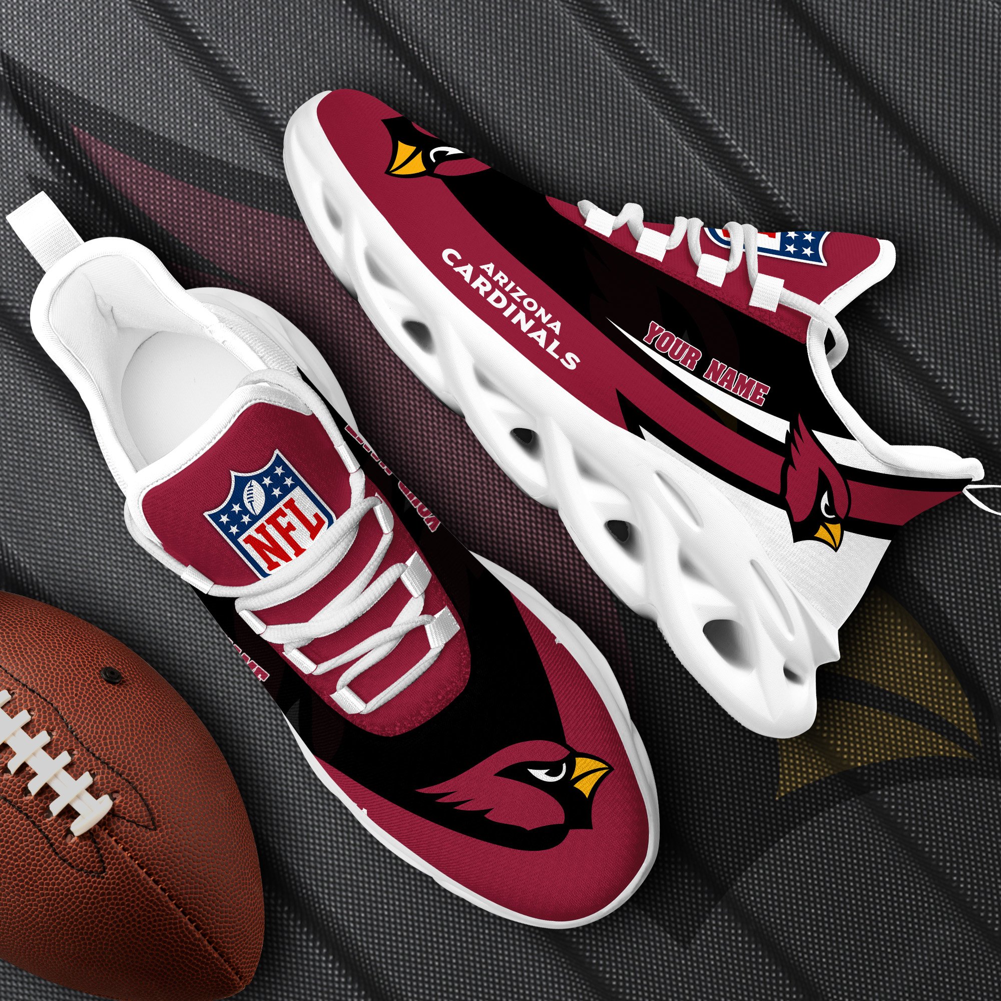 Arizona Cardinals White Max Soul Shoes 2026 Versions Custom Your Name, Sports Gift For Fan, Sport Gifts PH410