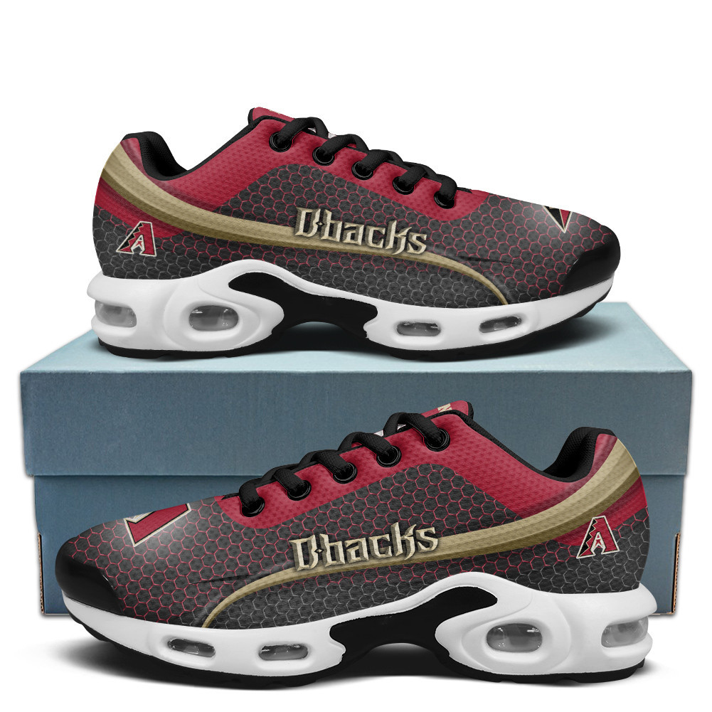 Arizona Diamondbacks Personalized Name Team Colors Wave Line Beehive Pattern TN Air Max Shoes Air Cushion Sneakers