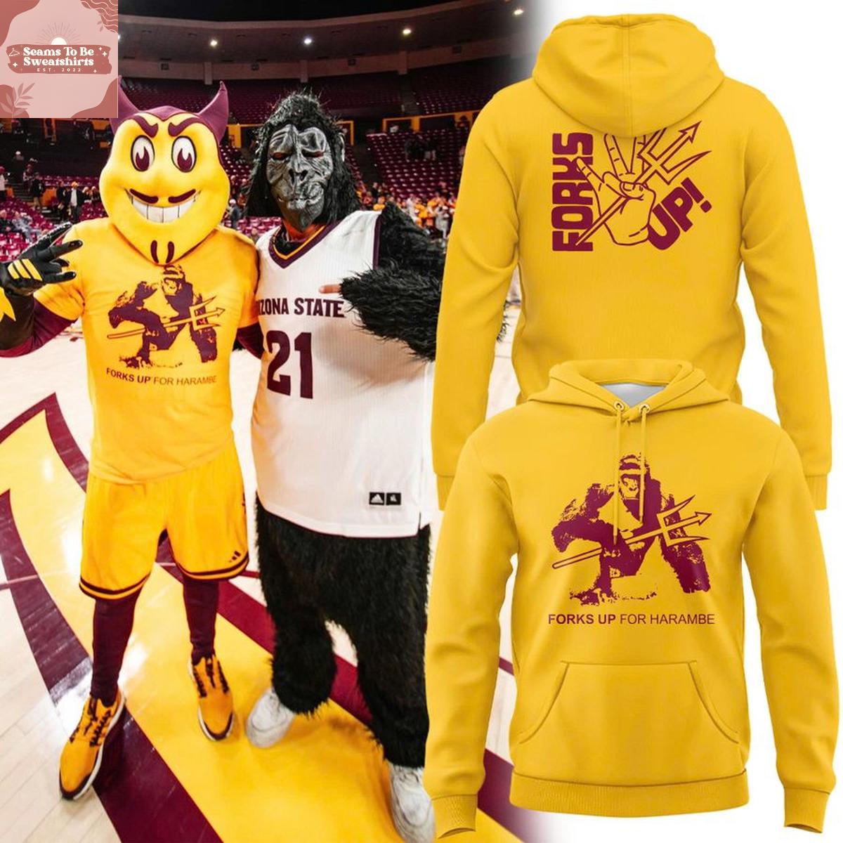 arizona state basketball forks up for harambe 2026 hoodie t shirt 8662 g2pzq