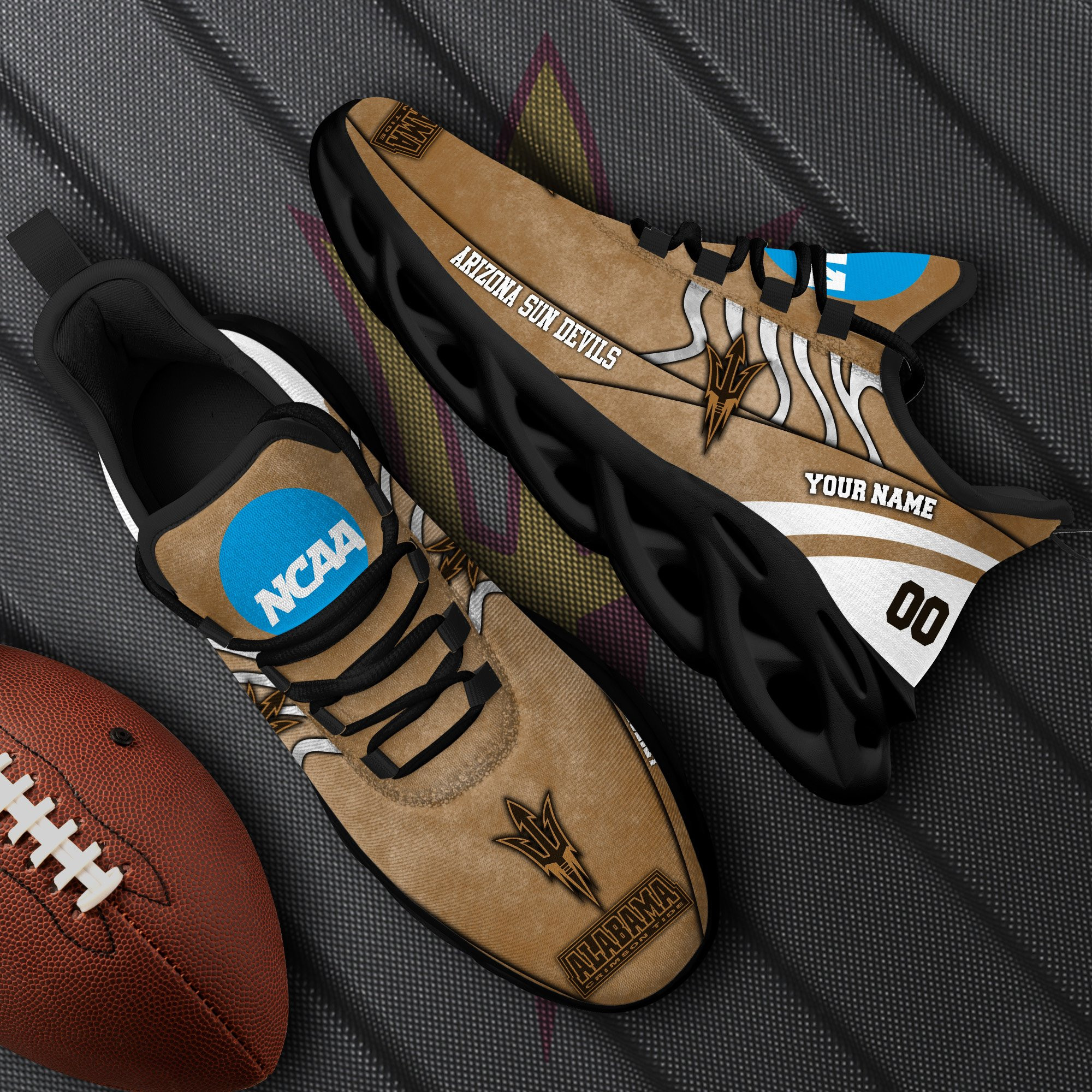 Arizona State Sun Devils Black Max Soul Shoes 2026 Versions Custom Your Name And Number 312