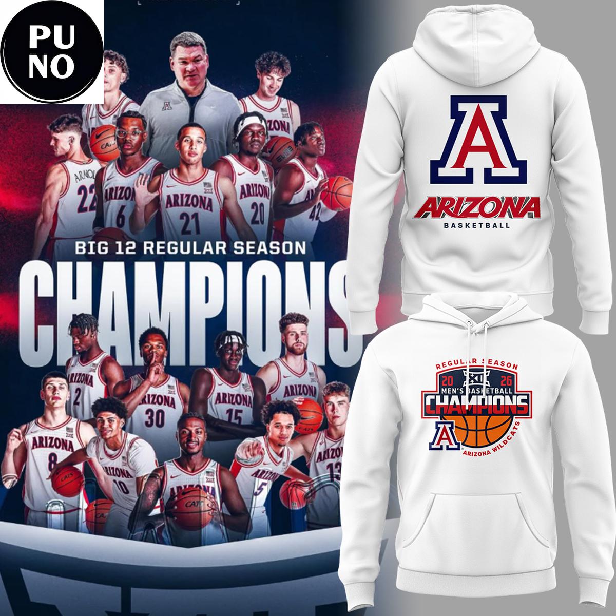Arizona Wildcats Basketball Regular Season Champions 2026 Hoodie T-Shirt 
