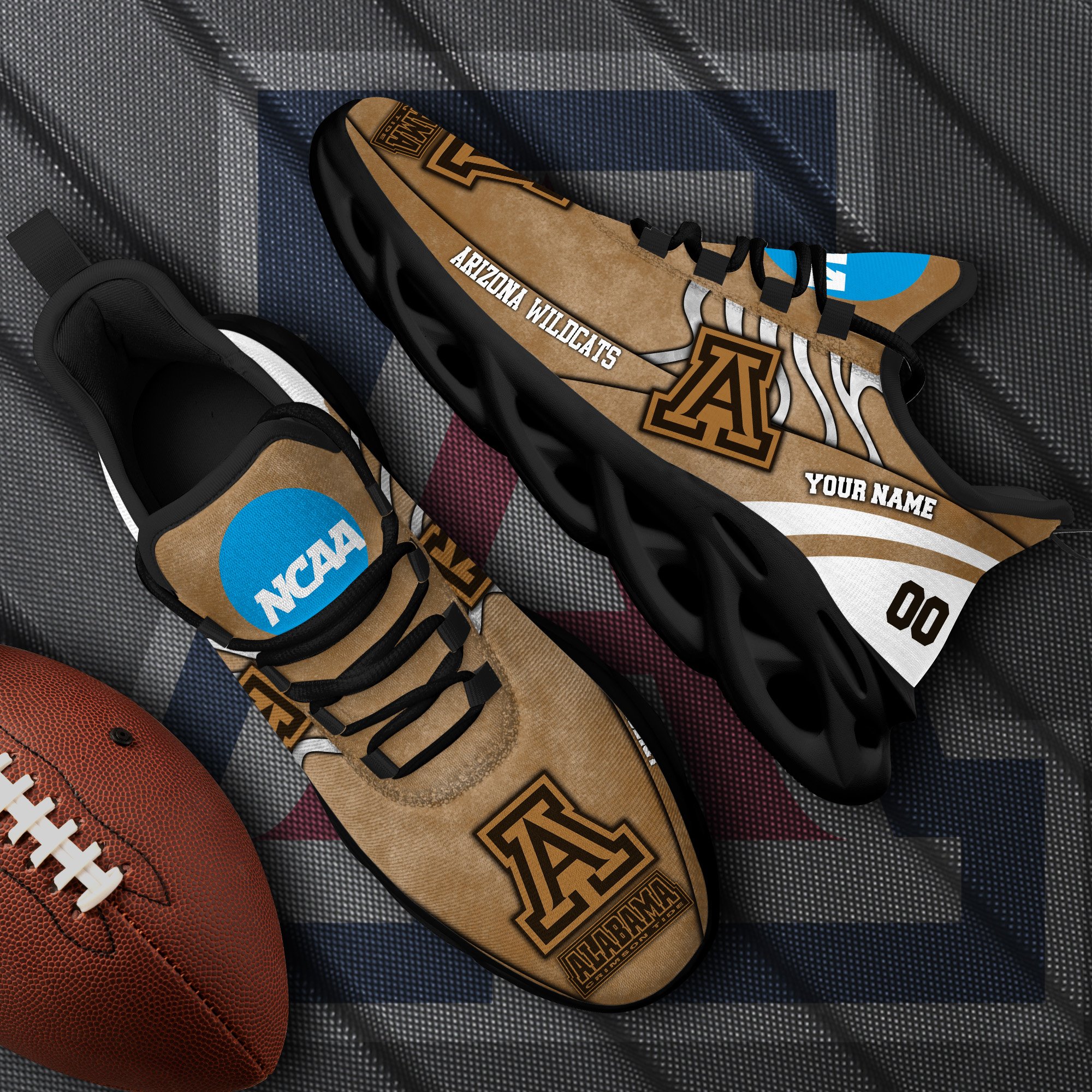 Arizona Wildcats Black Max Soul Shoes 2026 Versions Custom Your Name And Number 312