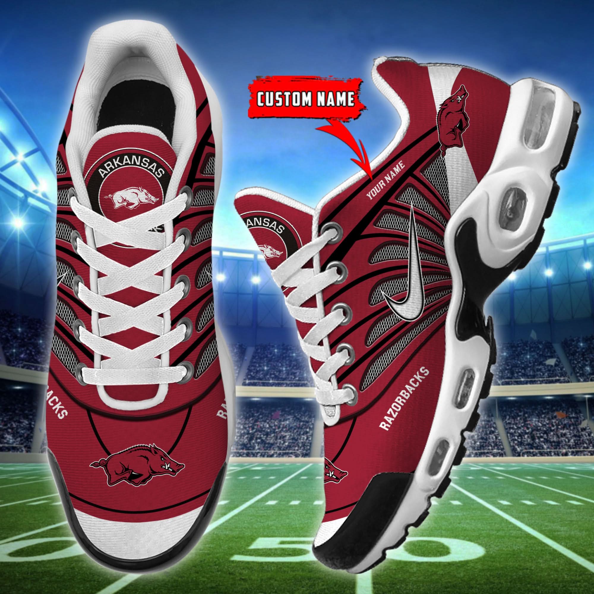 Arkansas Razorbacks  Air Max Plus Shoes - Limited