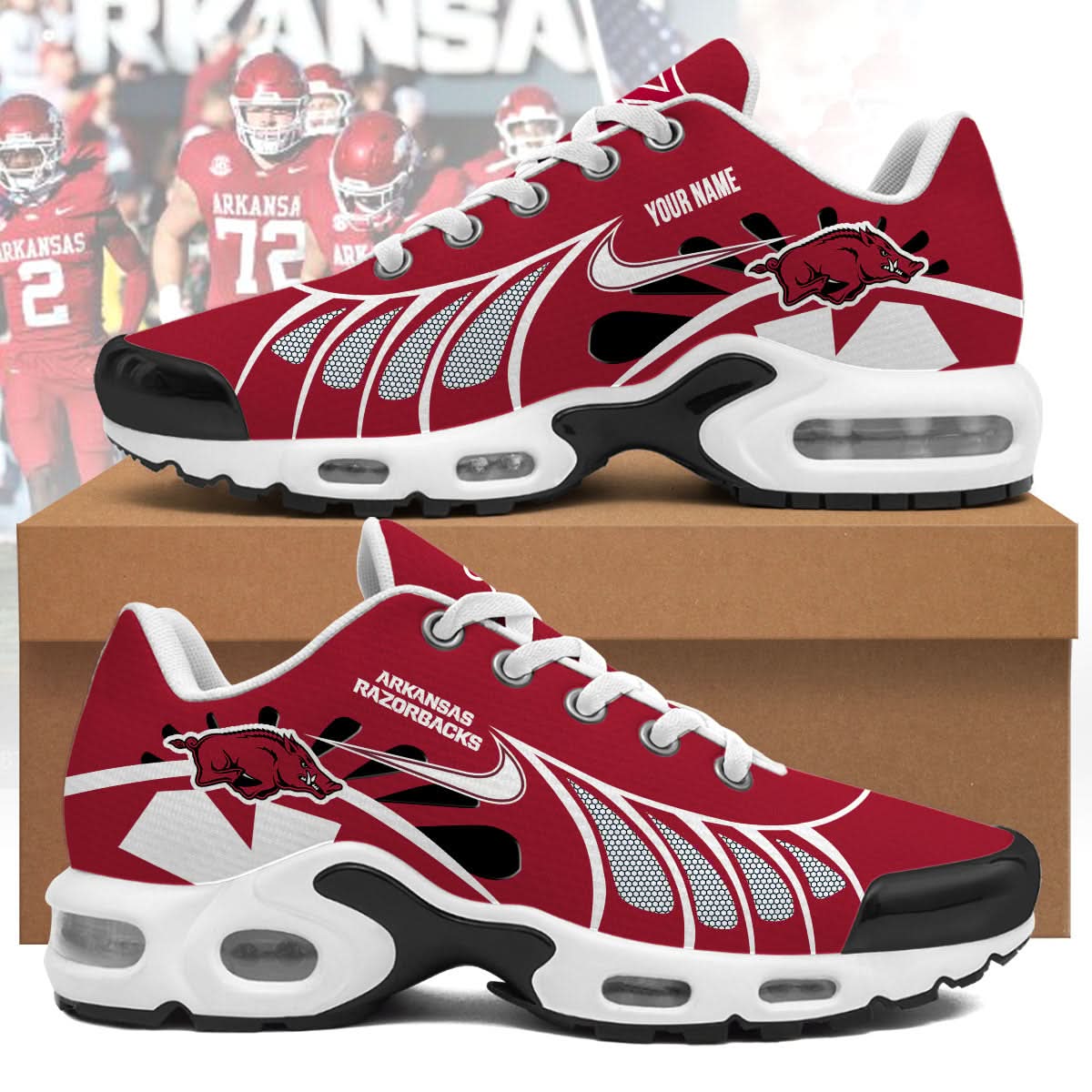 Arkansas Razorbacks Personalized Air Max Shoes 