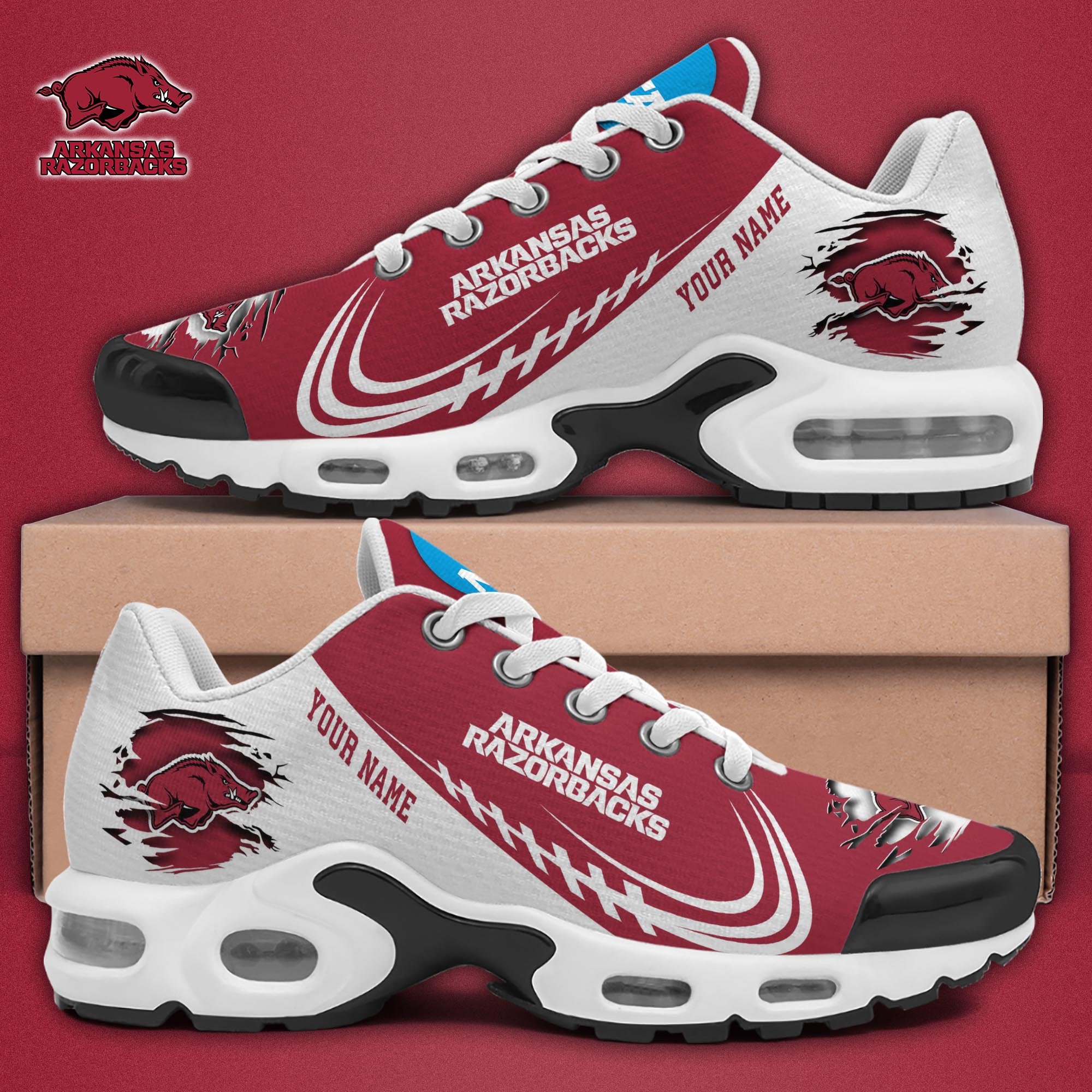 Arkansas Razorbacks TN Shoes 2026 Version Custom Name 