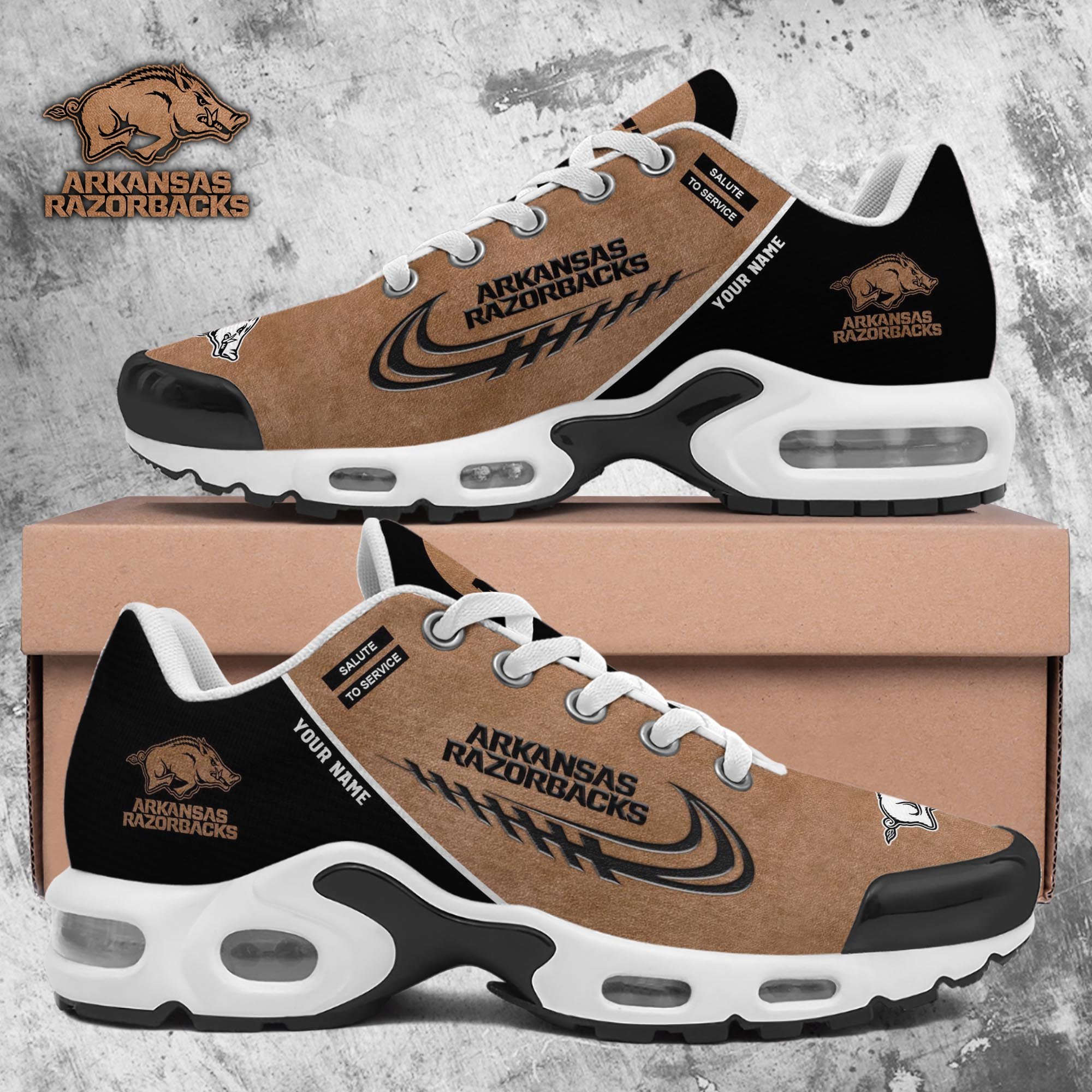 Arkansas Razorbacks TN Shoes 2026 Version Custom Name, Shoes For Football Fans, Fan Gifts PH637