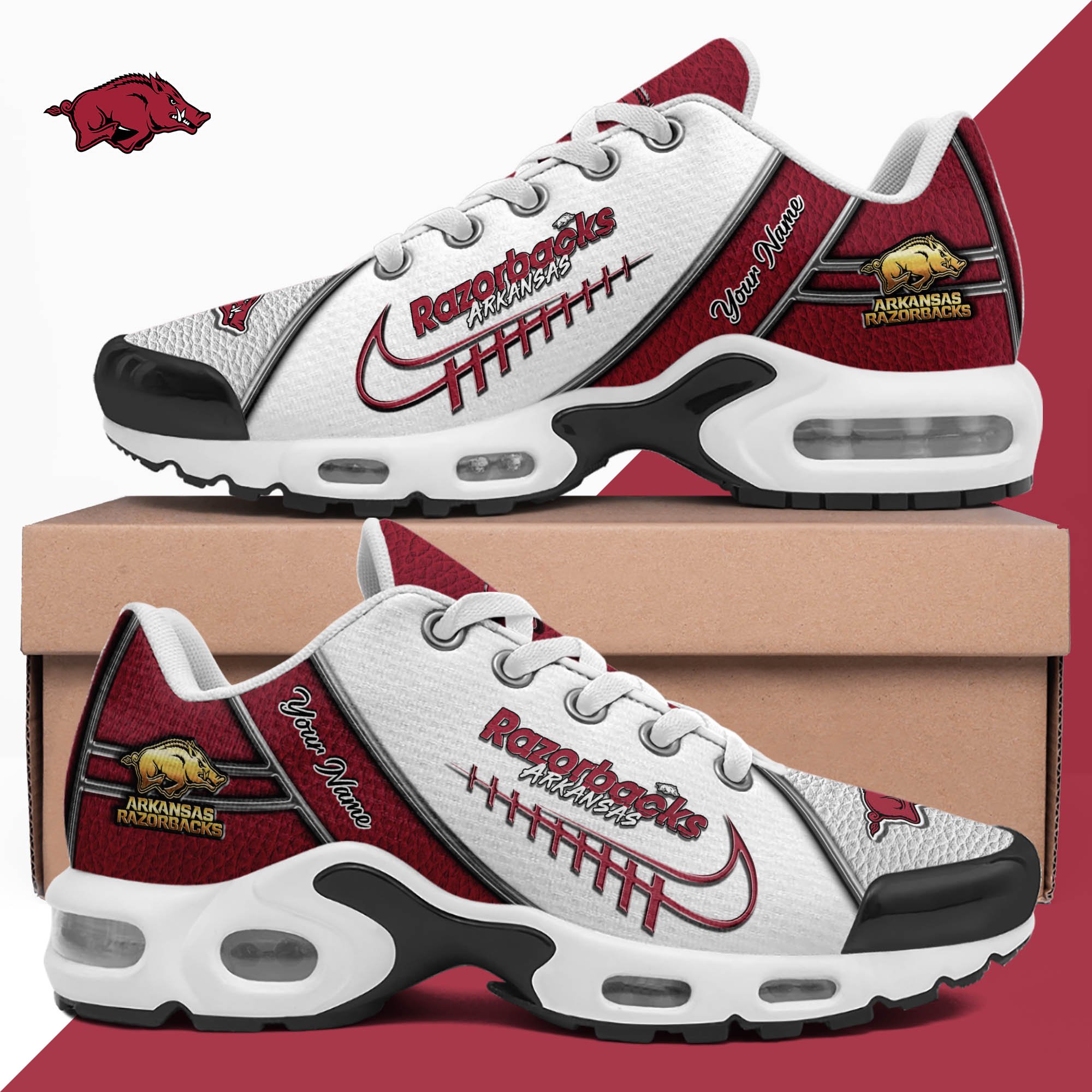 Arkansas Razorbacks TN Shoes 2026 Version Custom Your Name, Football Team Shoes 516