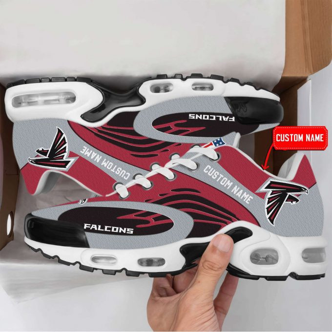 Atlanta Falcons Custom Name Red/Gray Shoes Air Cushion Sneakers