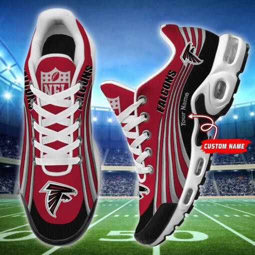 Atlanta Falcons Personalized Name Team Colors Wave Lines TN Shoes Air Cushion Sneakers
