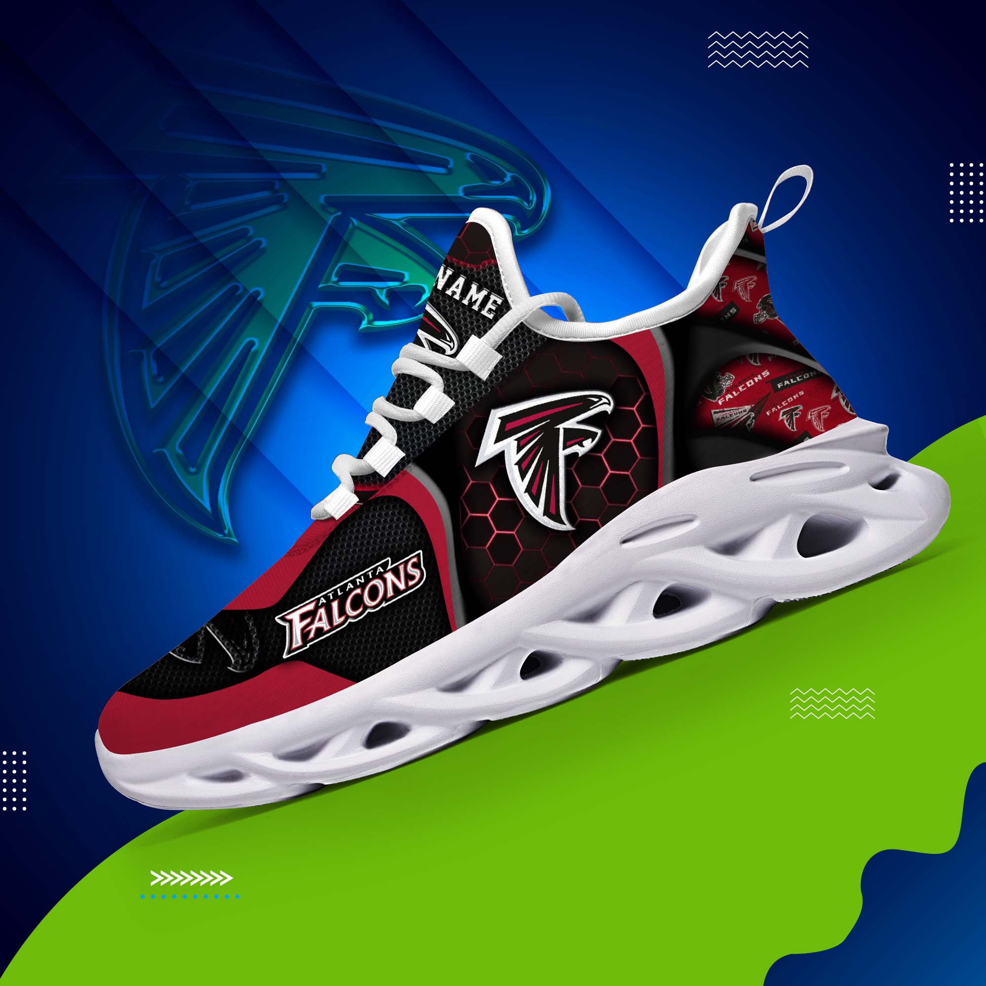 atlanta falcons white c sneakers 2026 version personalized your name 432 2274 nuv9d