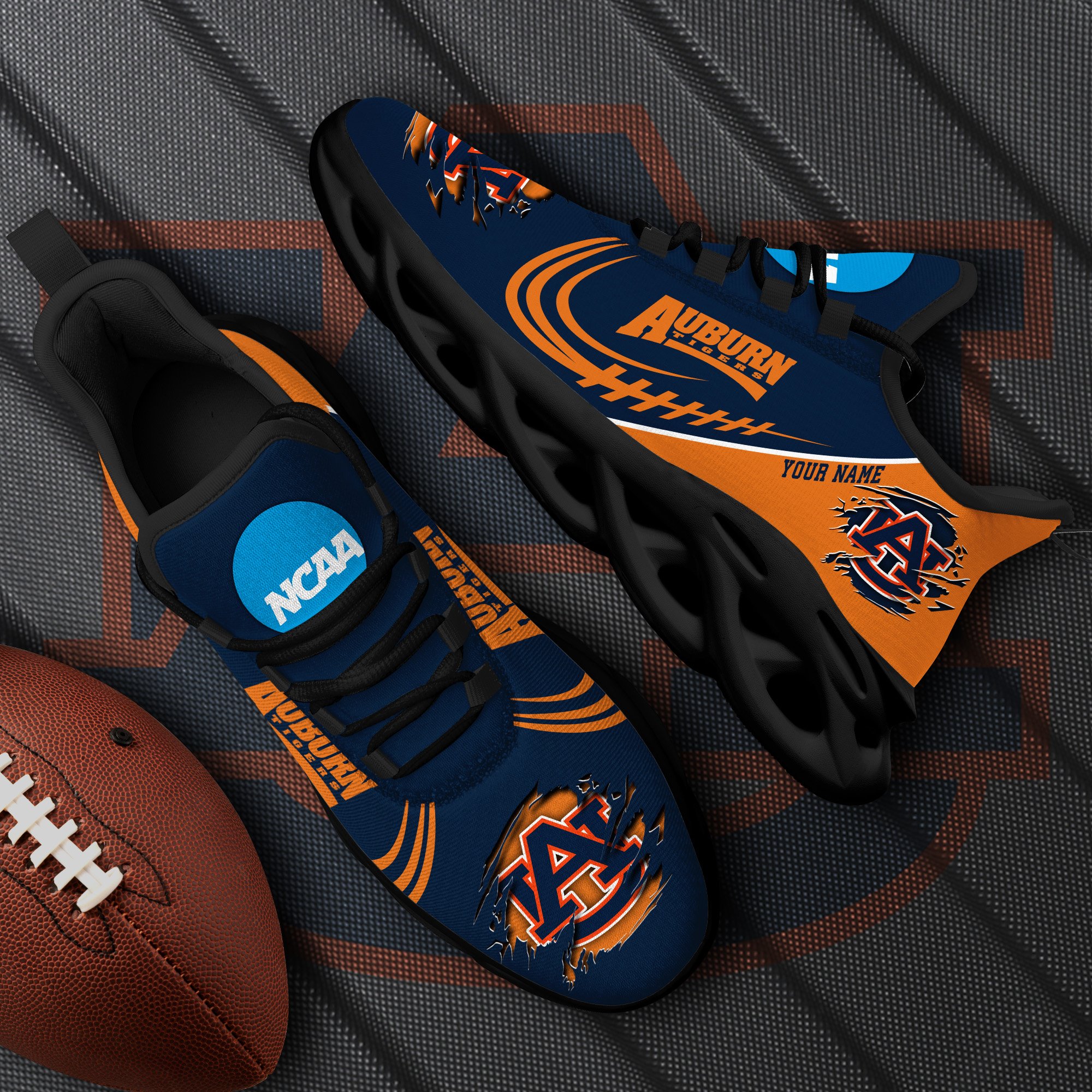Auburn Tigers Black Max Soul Shoes 2026 Versions Custom Name 016