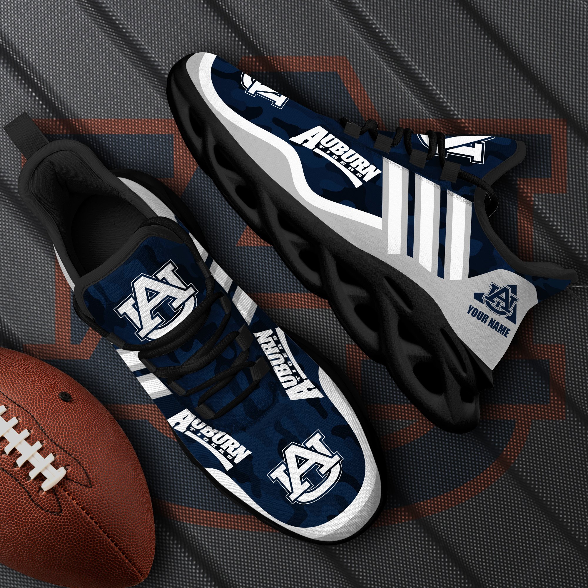 Auburn Tigers Black Max Soul Shoes 2026 Versions Custom Name 466