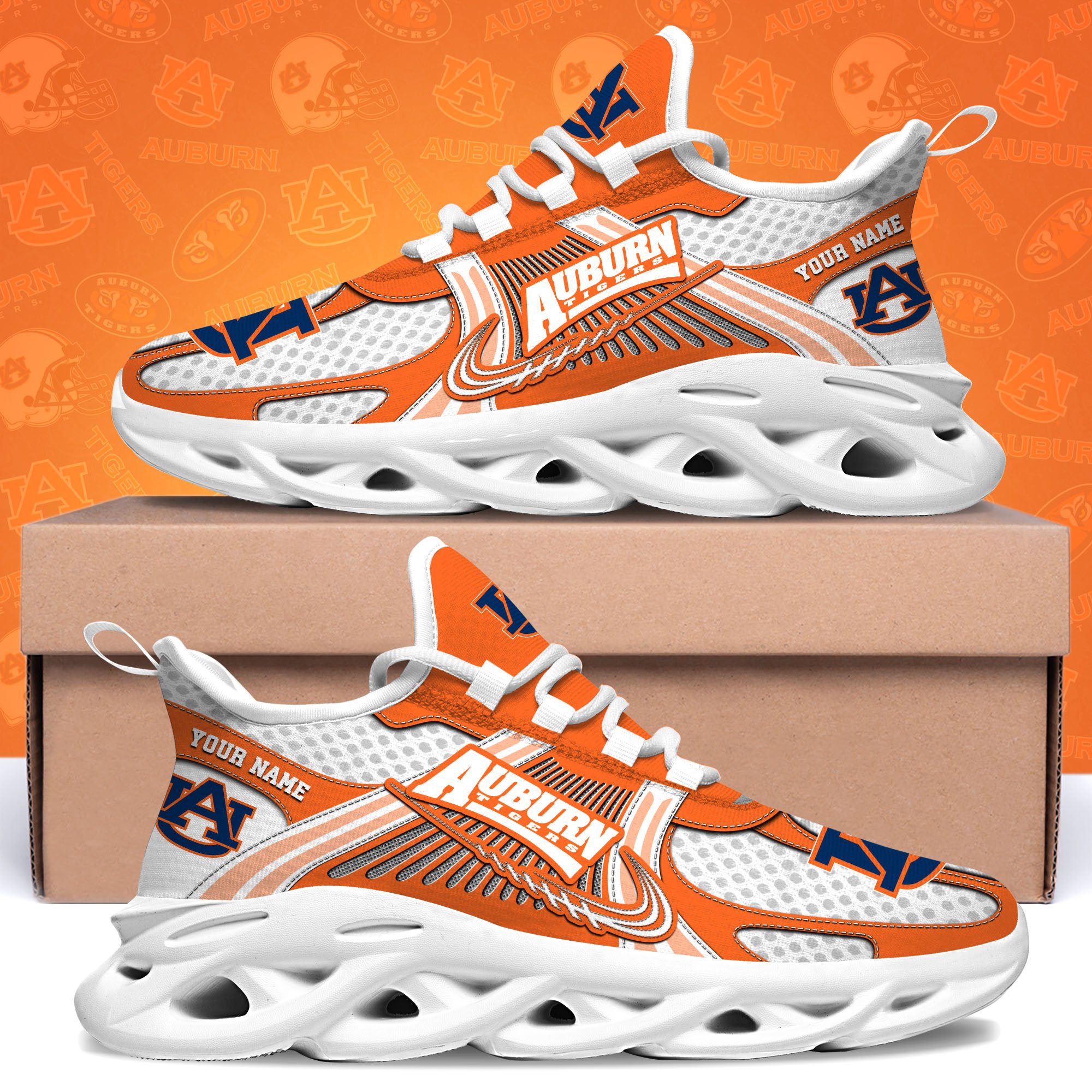 auburn tigers clunky sneakers custom your name sport sneakers sport gifts for fan gifts for him 1166