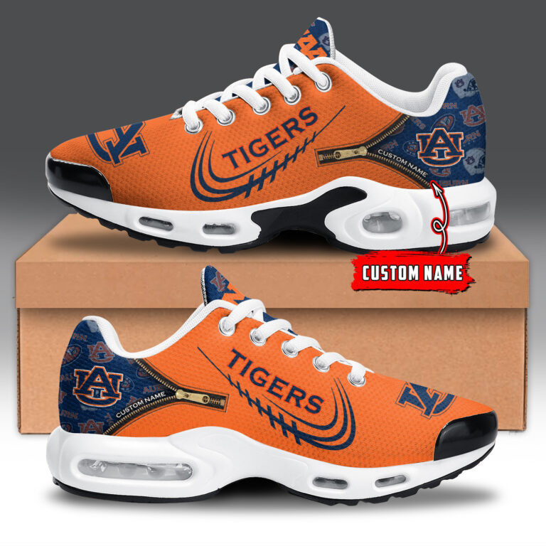 Auburn Tigers Personalized Name Team Logo Mix Colors Zipped Line TN Shoes Air Cushion Sneakers