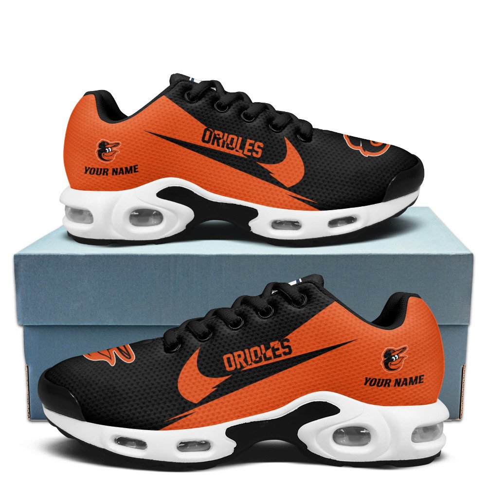 Baltimore Orioles Personalized Name Team Logo Wings Of God Pattern TN Air Max Shoes Air Cushion Sneakers