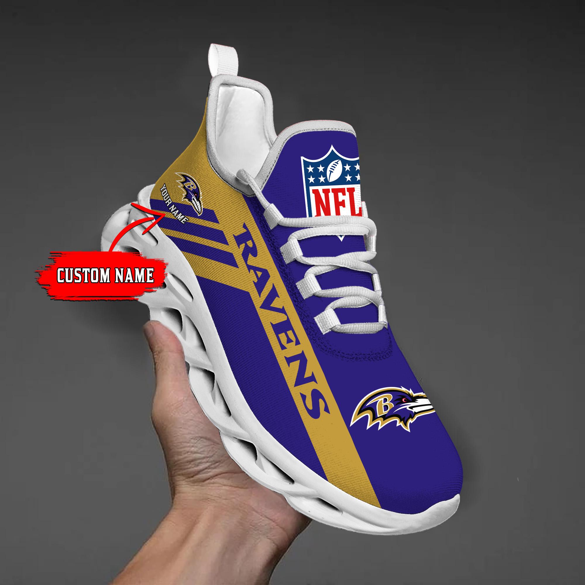 Baltimore Ravens Black Max Soul Shoes 2026 Versions Custom Name 635