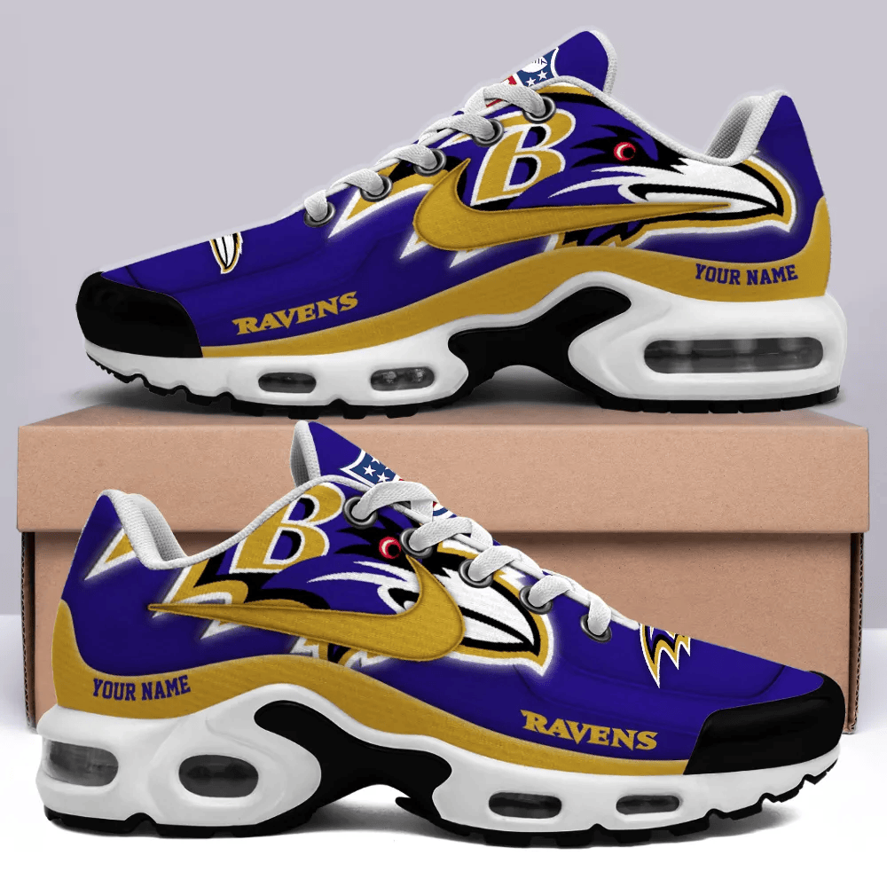 Baltimore Ravens Personalized Name Team Mix Colors V1 TN Air Max Shoes Air Cushion Sneakers