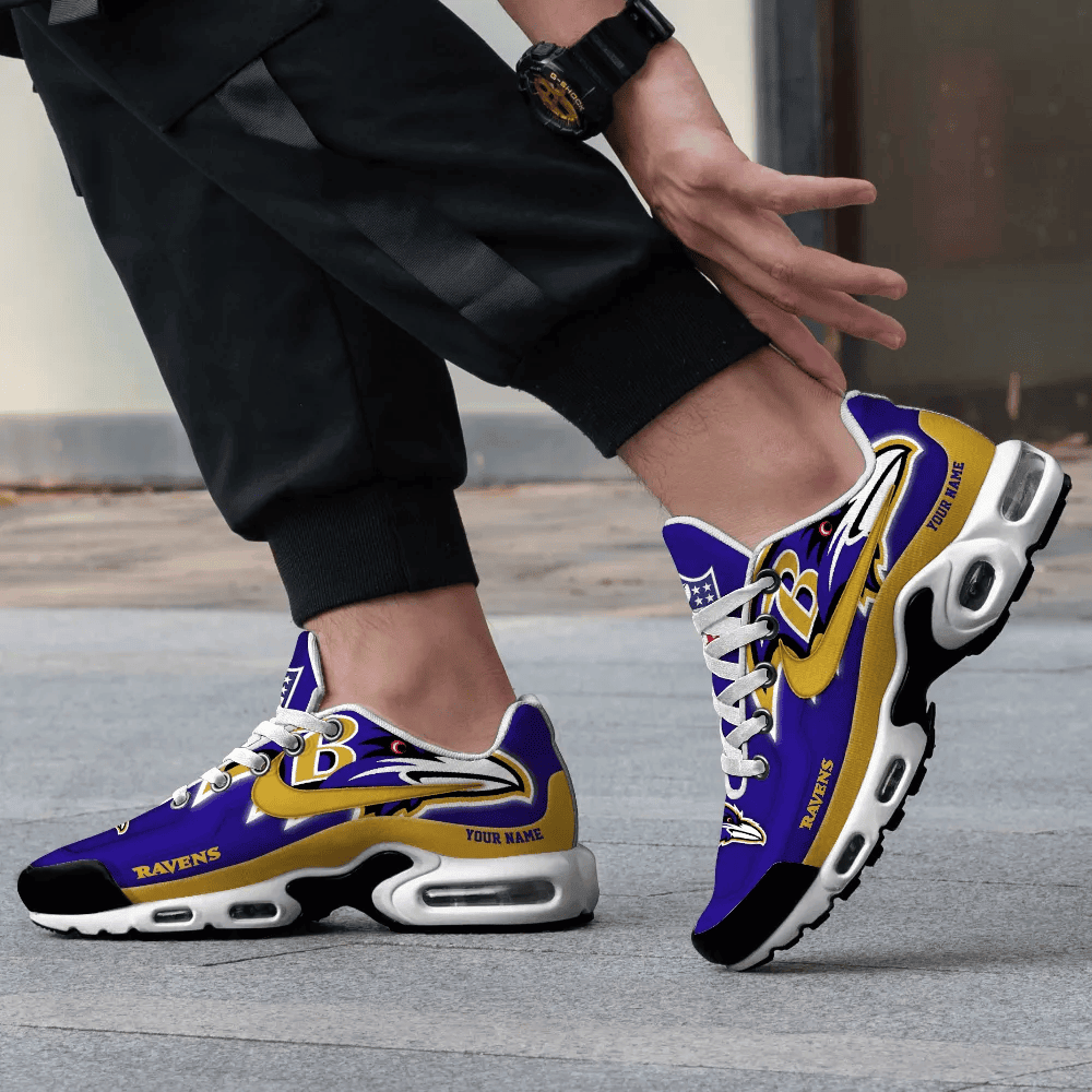 Baltimore Ravens Personalized Name Team Mix Colors V1 TN Air Max Shoes Air Cushion Sneakers