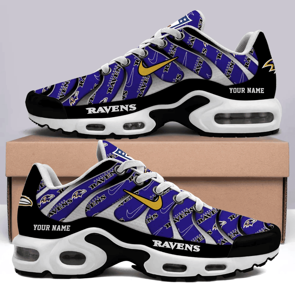 Baltimore Ravens Personalized Name Team Mix Colors V5 TN Shoes Air Cushion Sneakers