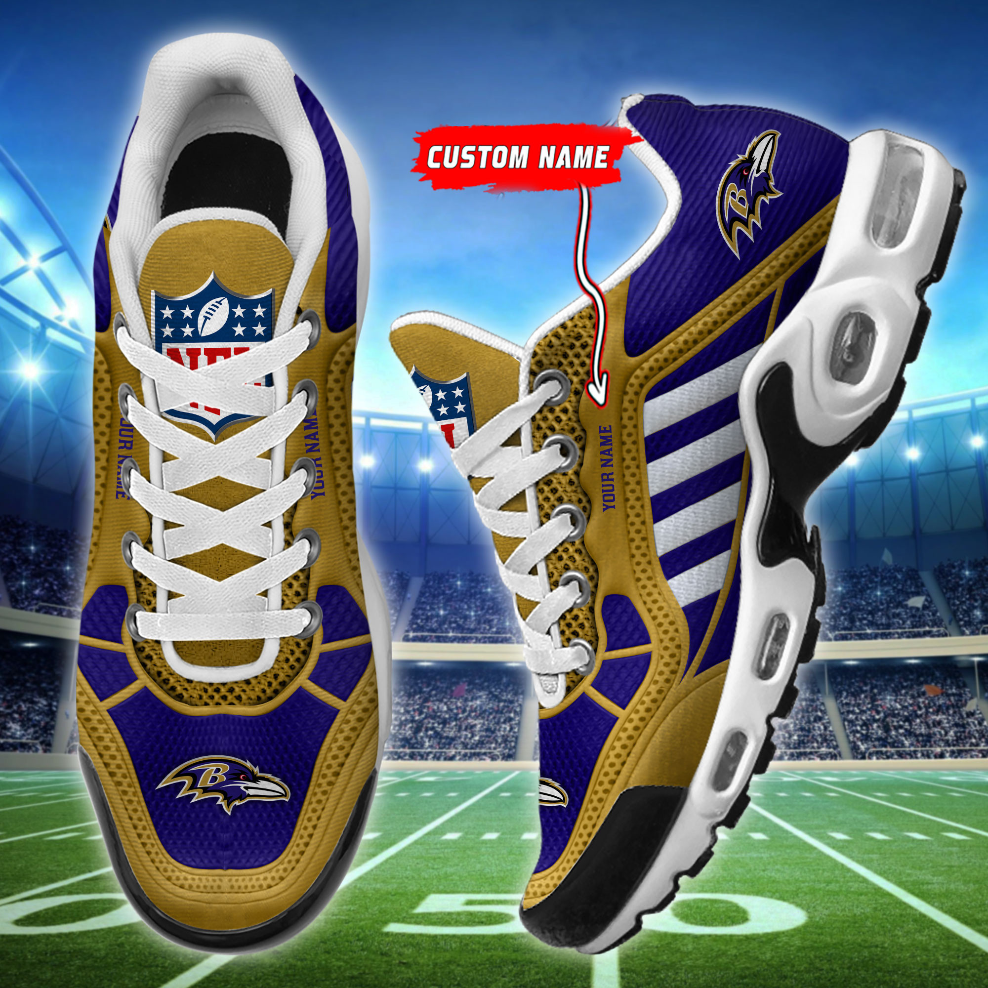 Baltimore Ravens Personalized Plus Air Max Sneaker Shoes
