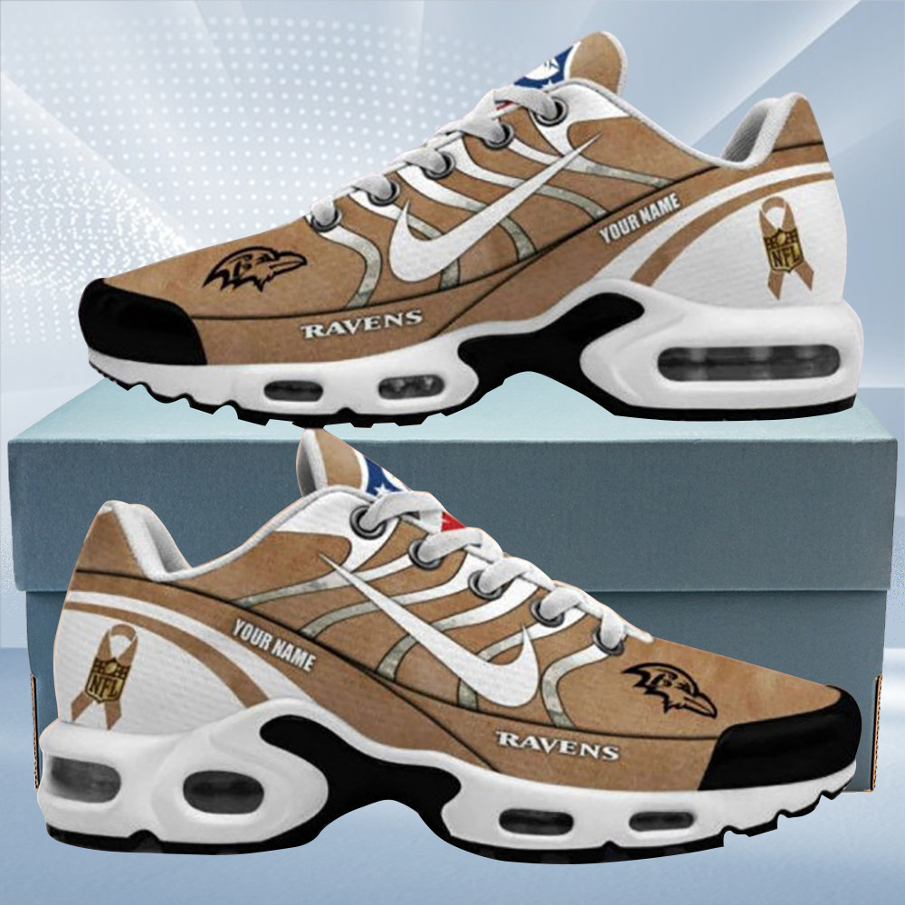 Baltimore Ravens Team Custom Name Air Max Shoes Air Cushion Sneakers