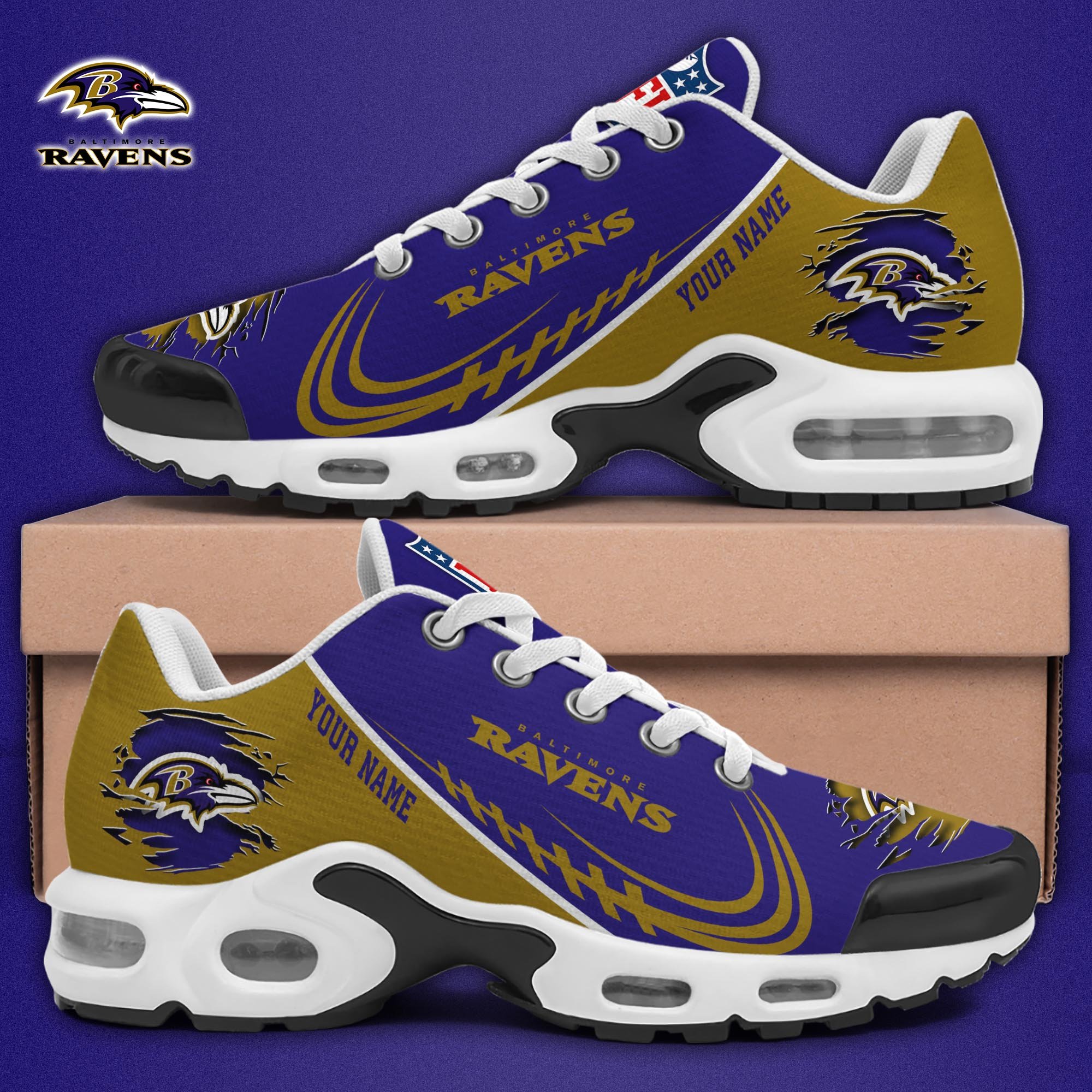 Baltimore Ravens TN Shoes 2026 Version Custom Name 