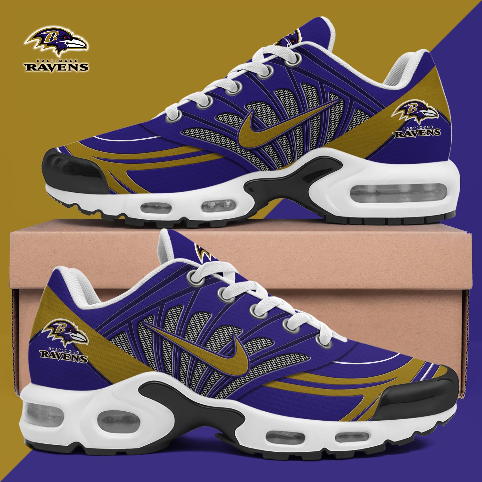 Baltimore Ravens TN Shoes 2026 Version Custom Name 919