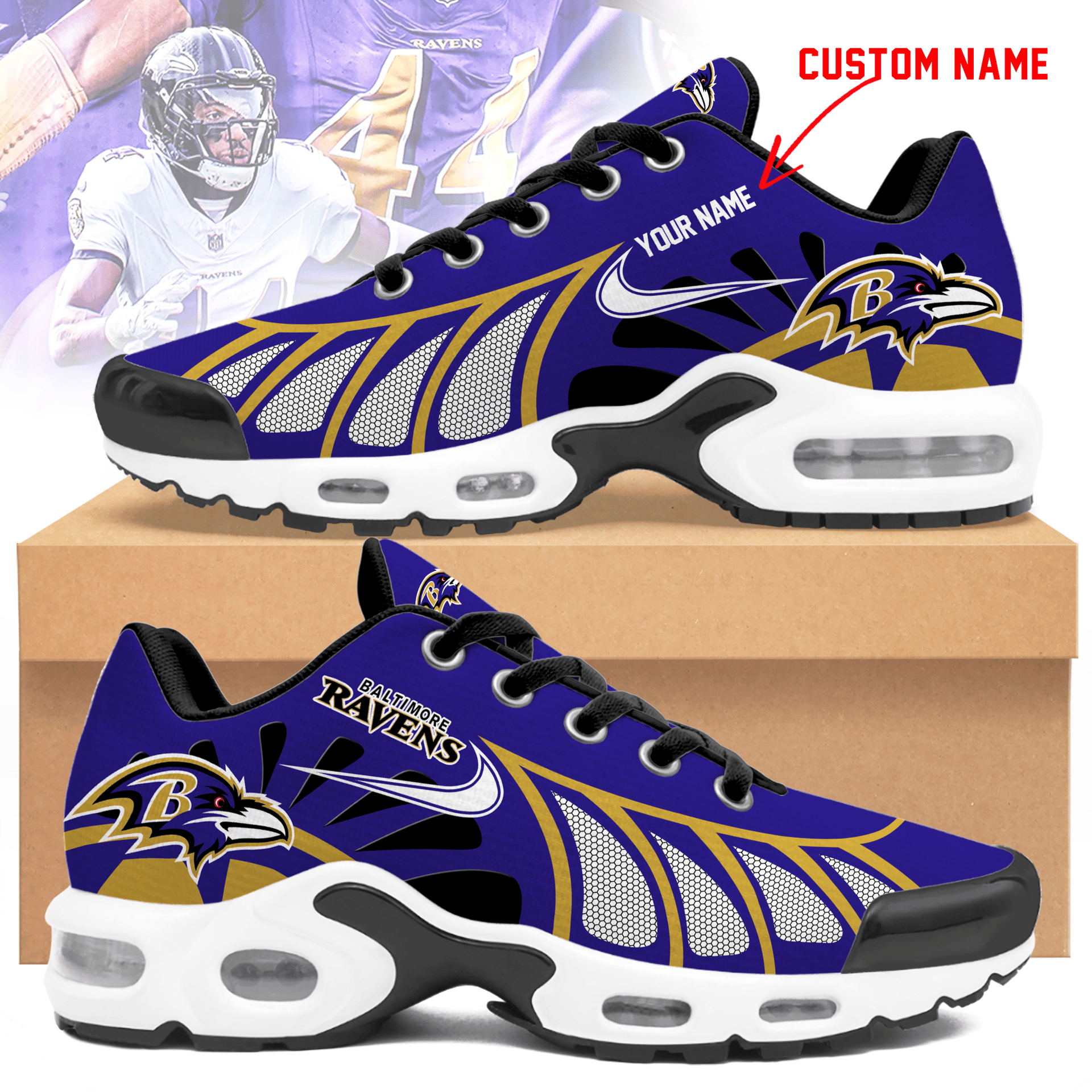 baltimore ravens unisex air max plus sneakers 4769 odacy