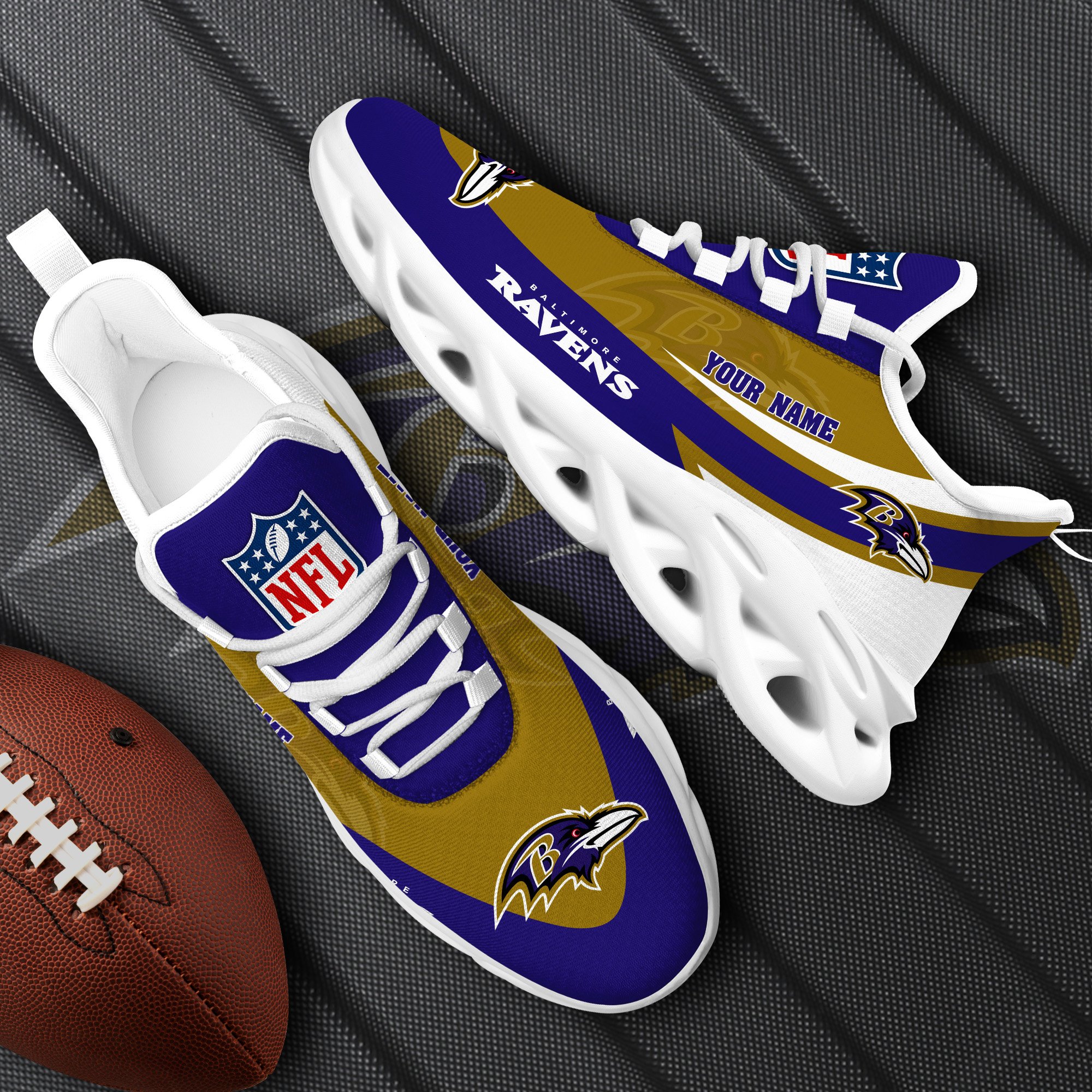 baltimore ravens white max soul shoes 2026 versions custom your name sports gift for fan sport gifts ph410 6293 twetm