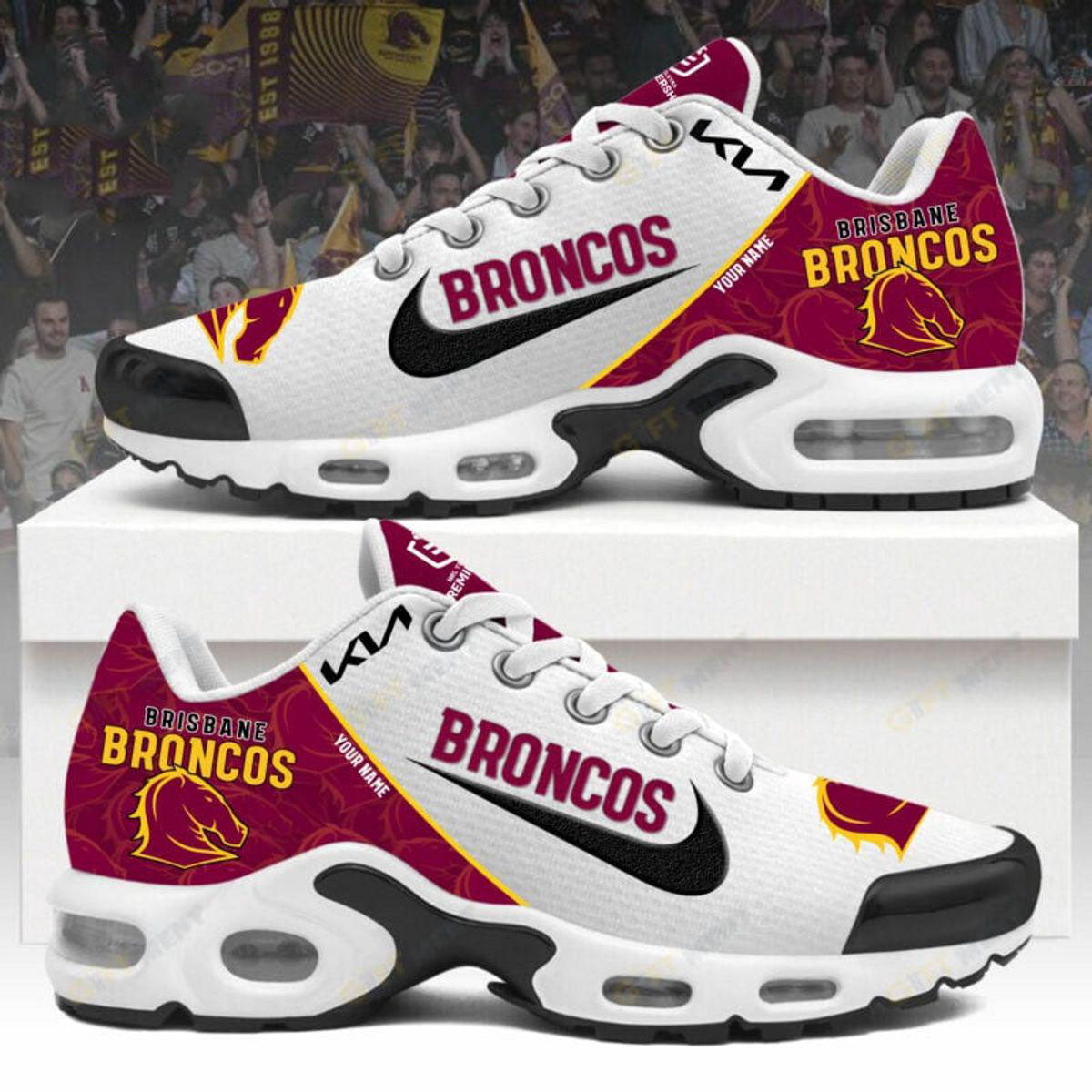 brisbane broncos customized unisex air max plus sneaker 2401 gaw1d