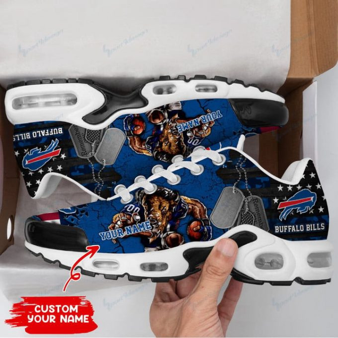 Buffalo Bills Mascot Custom Name Air Max Shoes Air Cushion Sneakers