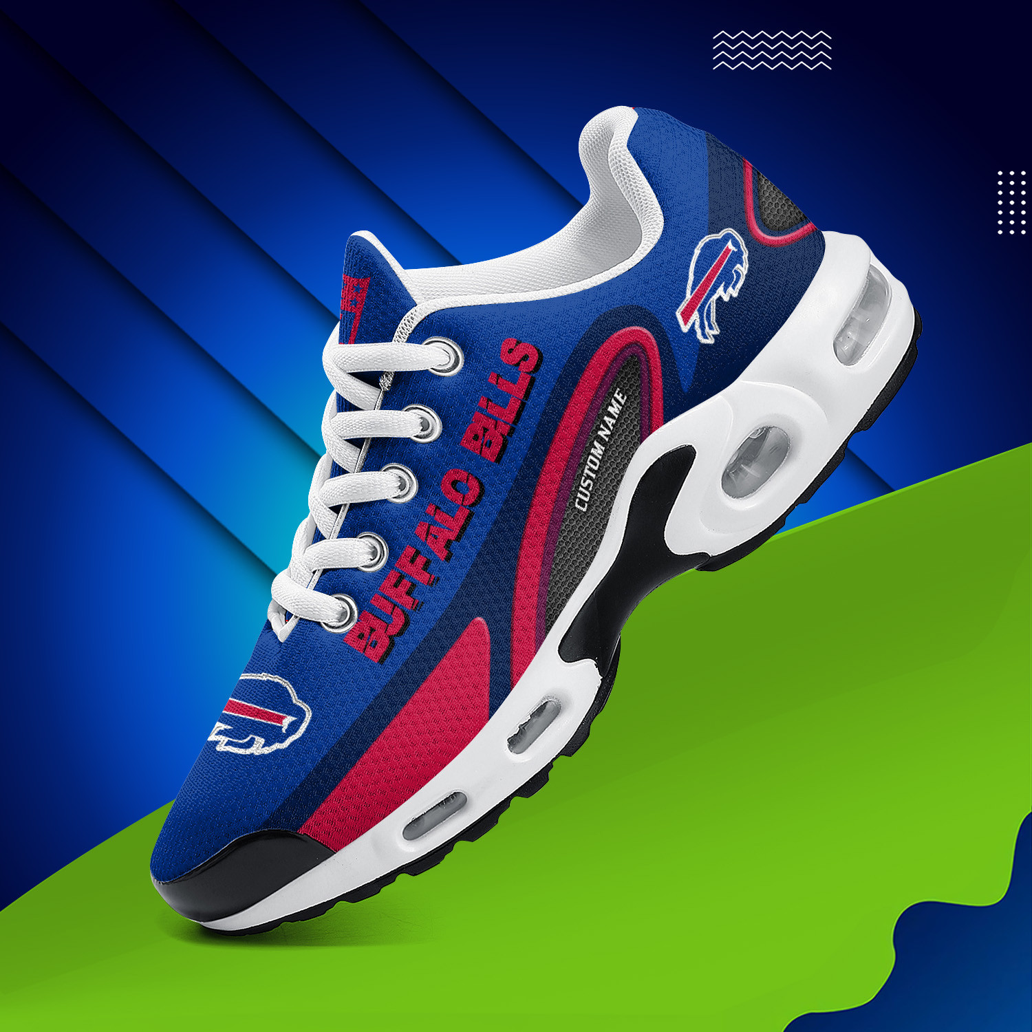 buffalo bills personalized name team logo mix colors oval line tn air max shoes air cushion sneakers 4279 mzwjw