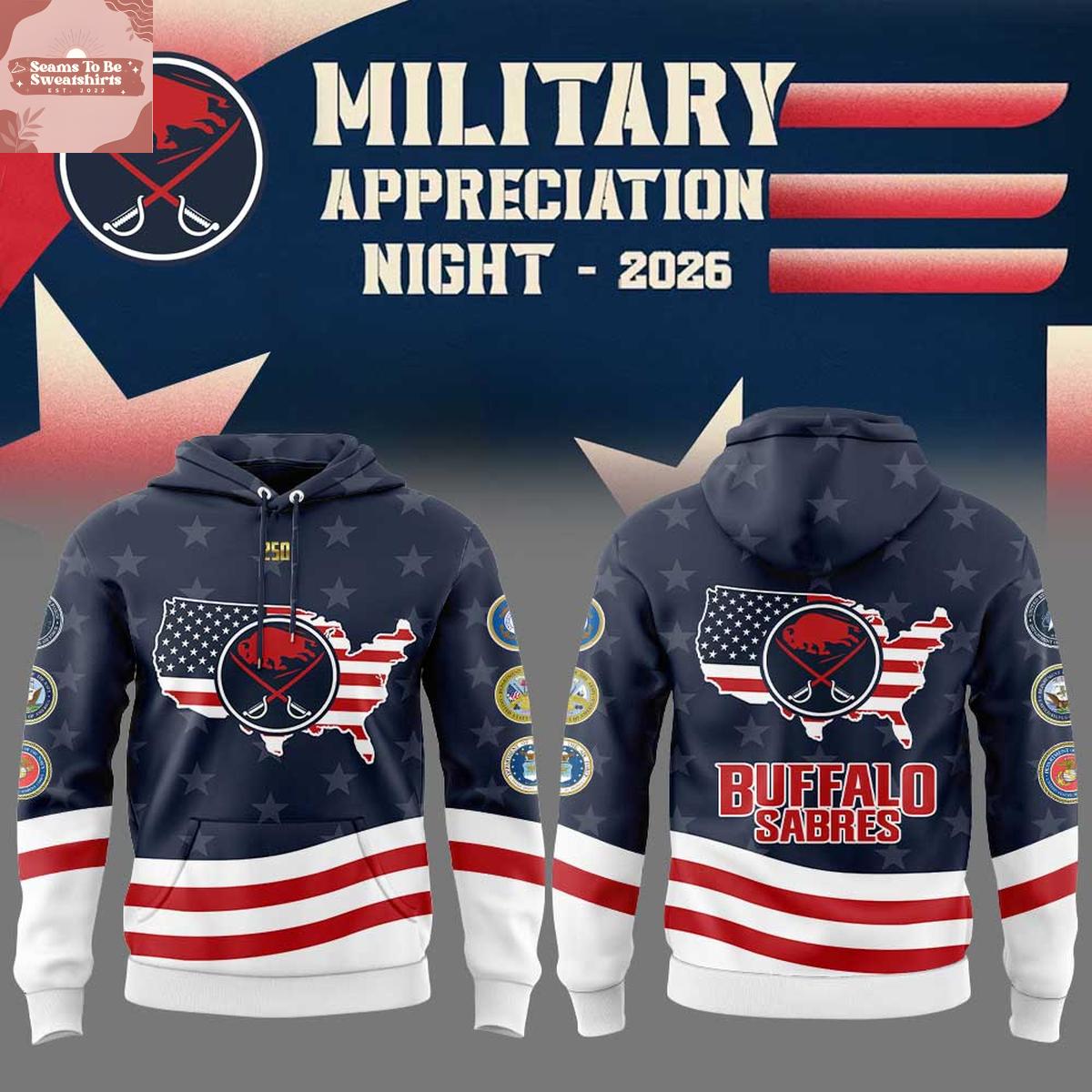 Buffalo Sabres x Military Appreciation 2026 Hoodie T-Shirt 