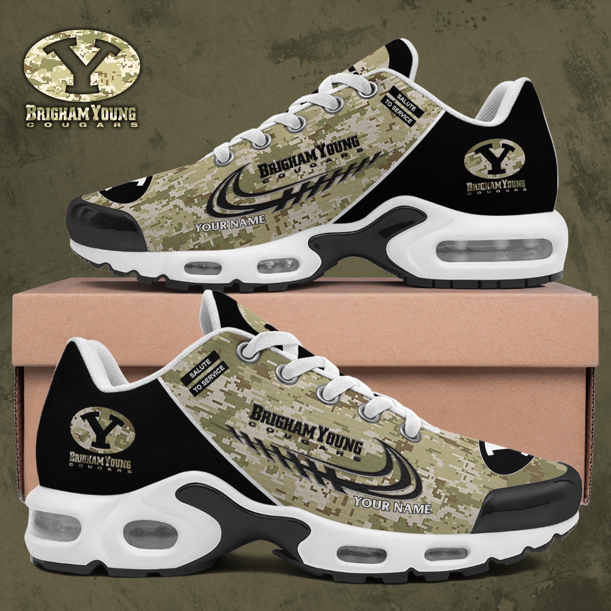 byu cougars tn shoes 2026 version custom name camouflage shoes gifts for football lovers ph636 4028