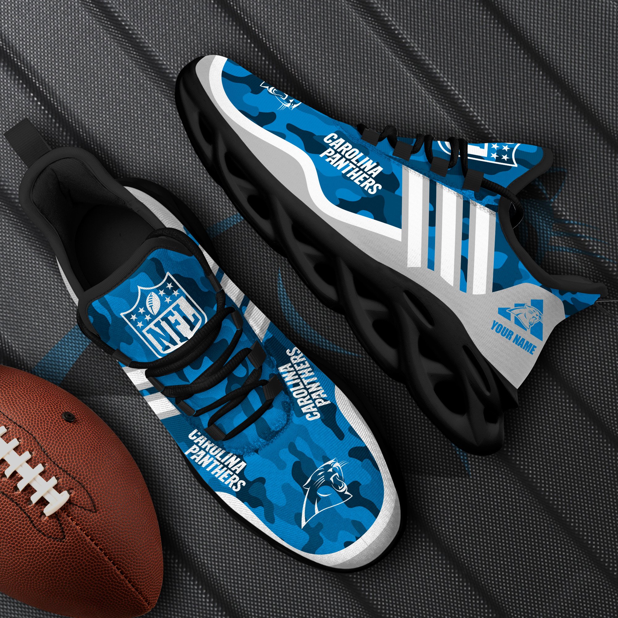 Carolina Panthers Black Max Soul Shoes 2026 Versions Custom Name 430
