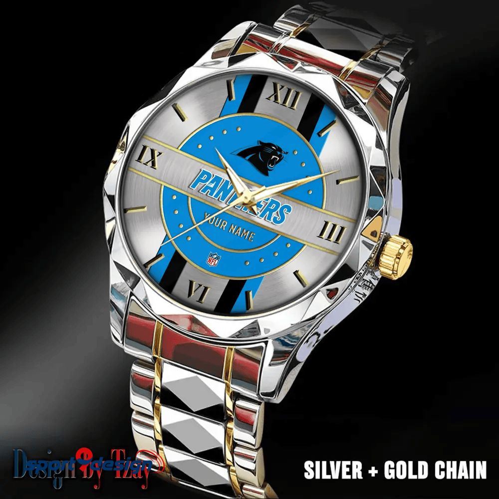 carolina panthers business watch for men automatic mechanical stainless steel band 2026 6264