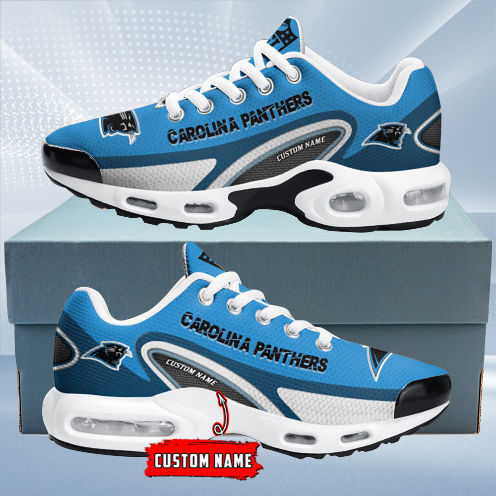 Carolina Panthers Personalized Name Team Logo Mix Colors Oval Line TN Air Max Shoes Air Cushion Sneakers