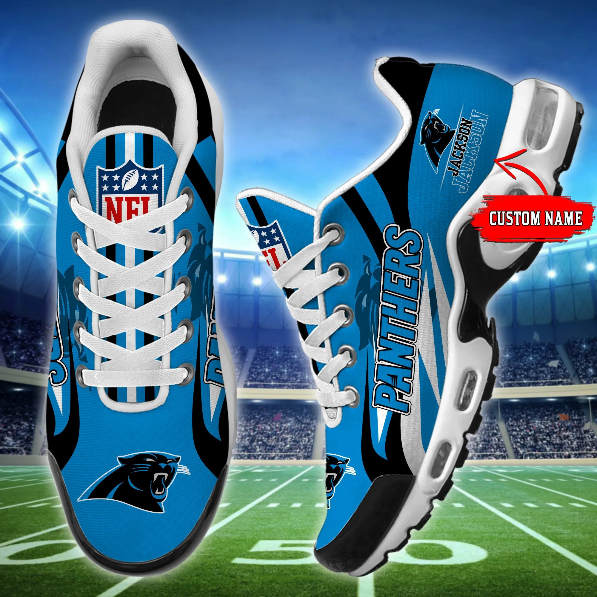 carolina panthers personalized plus air max sneaker shoes 3846 ckddk